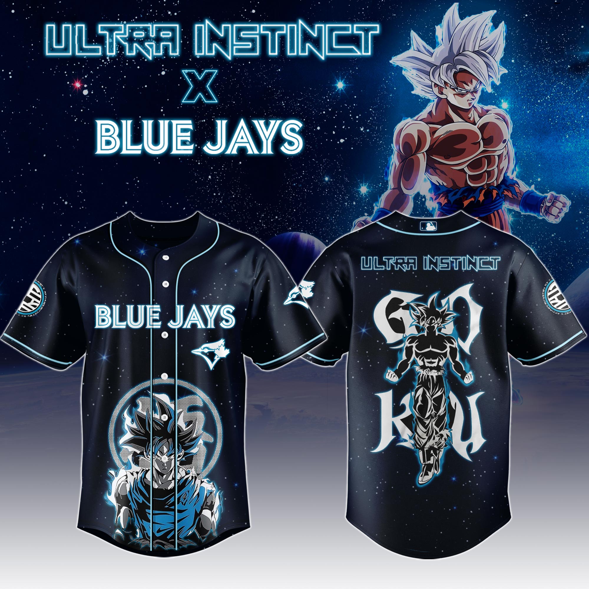 Goku Ultra Instinct x Toronto Blue Jays 2025 Limit Break Jersey Goku Ultra Instinct x Toronto Blue Jays 2025 Limit Break Jersey