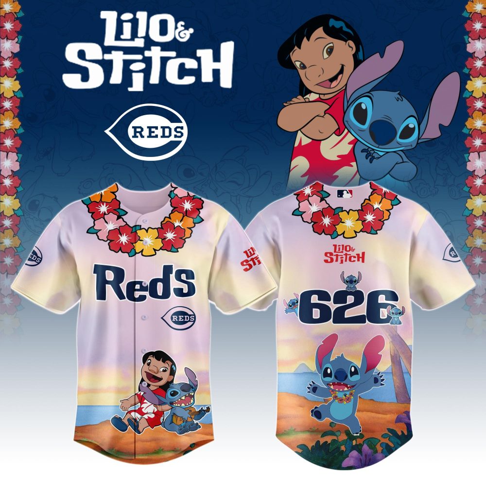 Cincinnati Reds MLB x Lilo and Stitch New 2025 Jersey