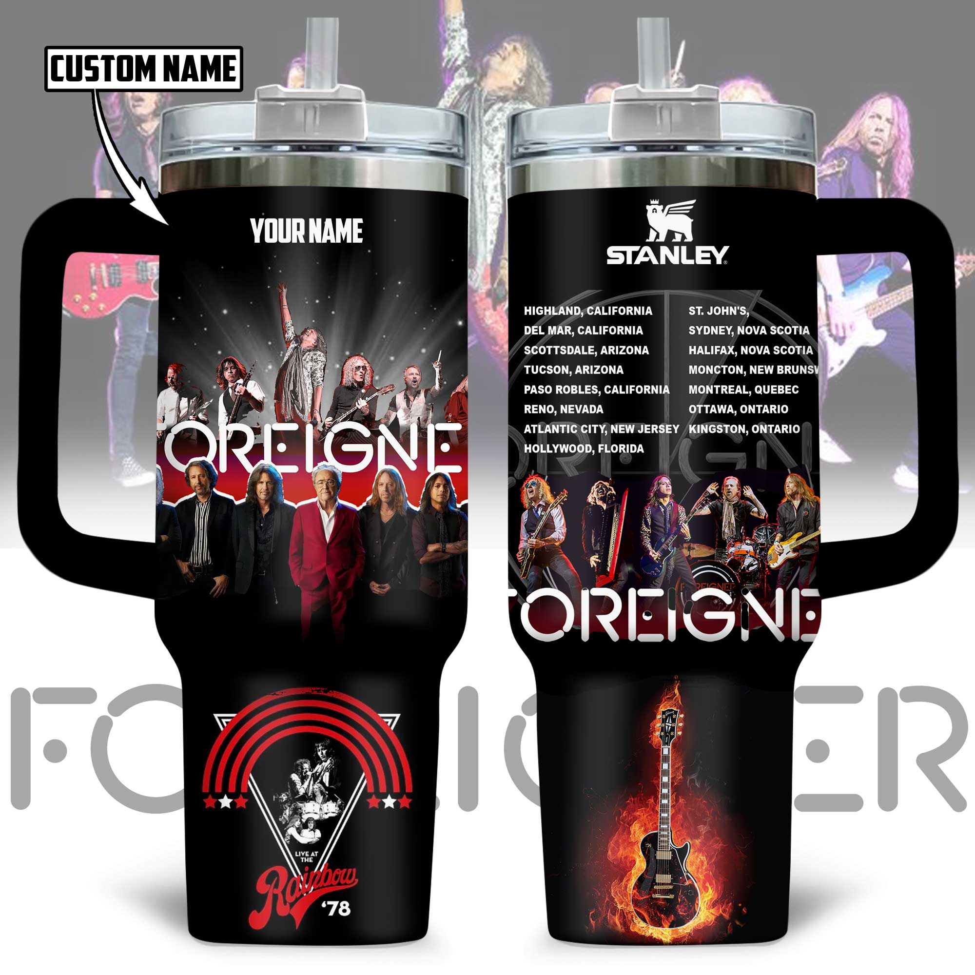 Foreigner Band Live At The Rainbow Customized Stanley Tumbler Foreigner Band Live At The Rainbow Customized Stanley Tumbler
