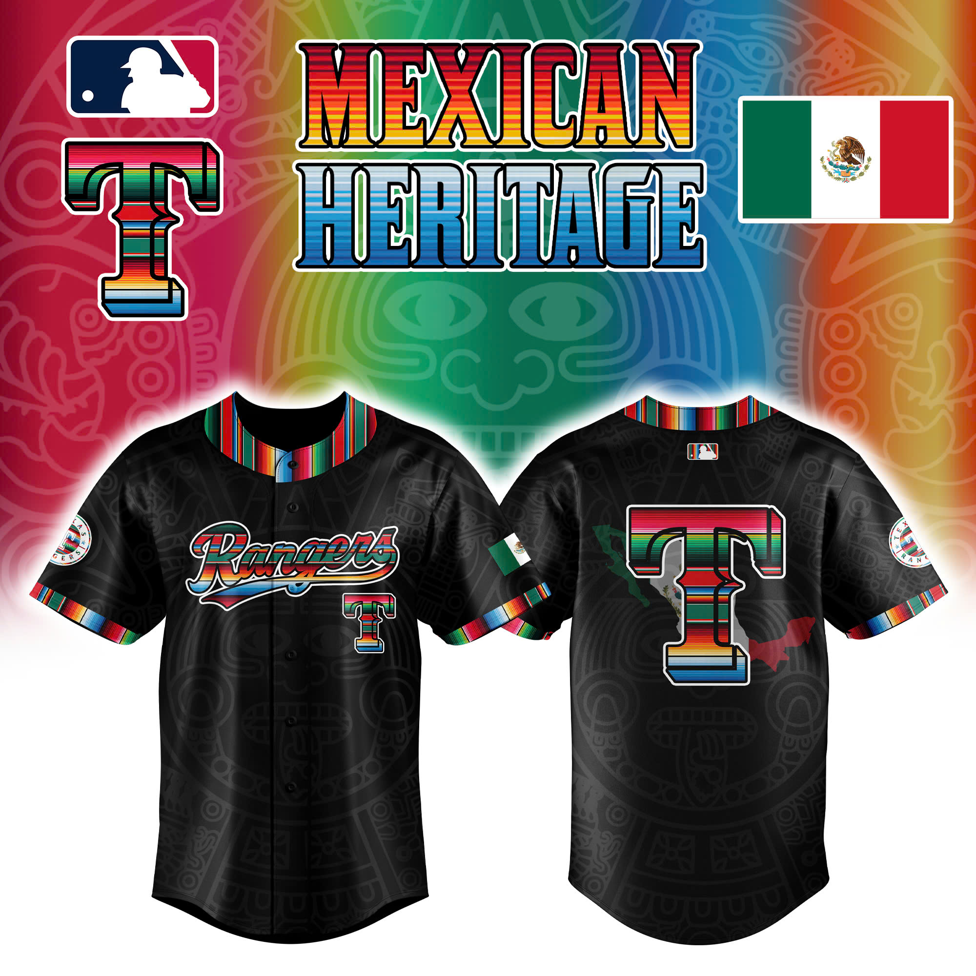 Texas Rangers x Mexican Heritage NIGHT Baseball Jersey Combo Texas Rangers x Mexican Heritage NIGHT Baseball Jersey Combo