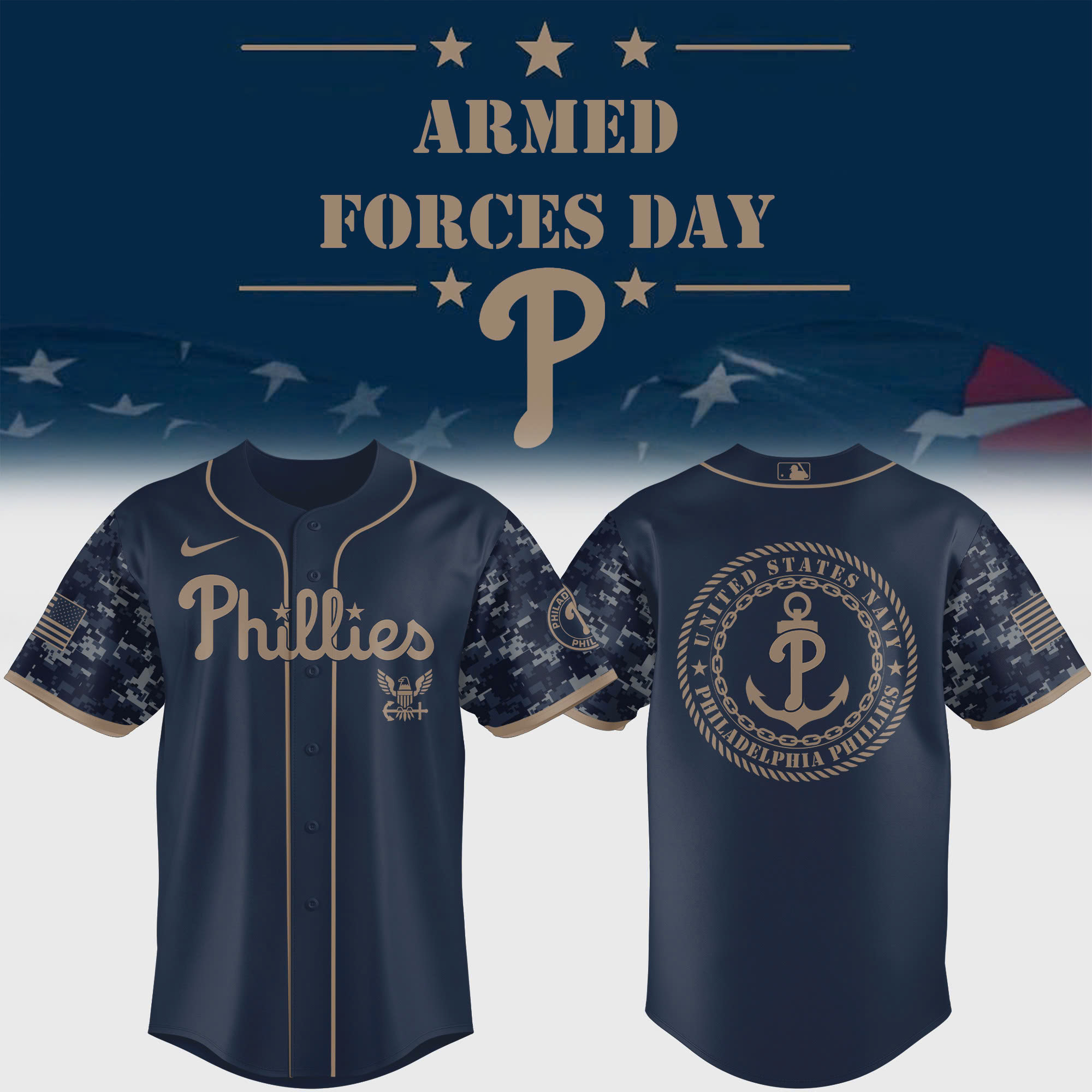 Philadelphia Phillies Armed Forces Day 2025 Baseball Jersey Philadelphia Phillies Armed Forces Day 2025 Baseball Jersey