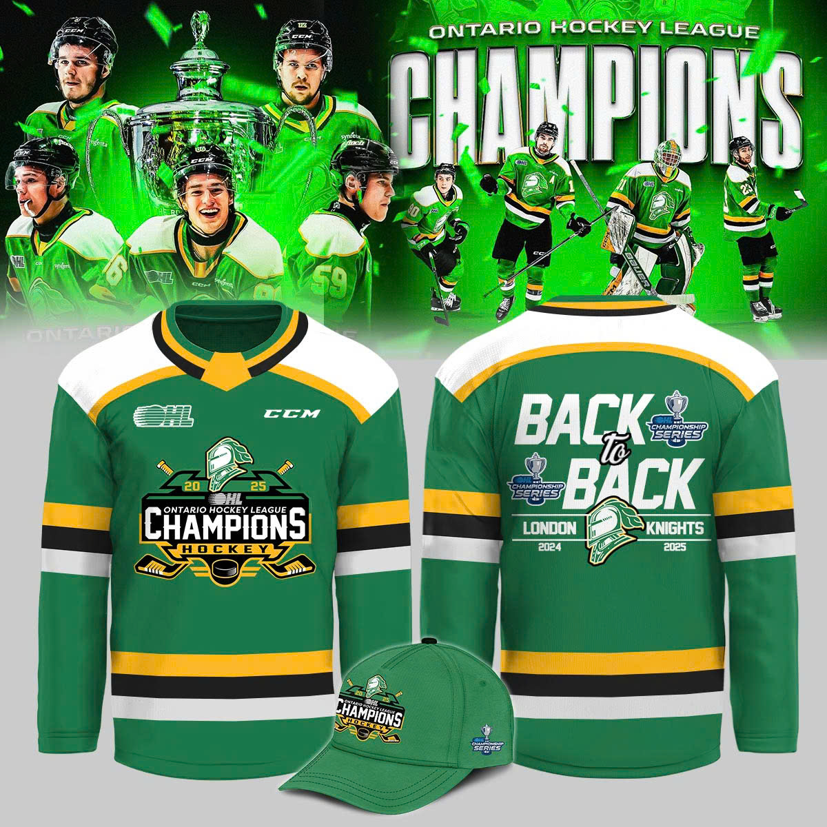 London Knights OHL "Back to Back" Champions Special Hockey Jersey London Knights OHL "Back to Back" Champions Special Hockey Jersey