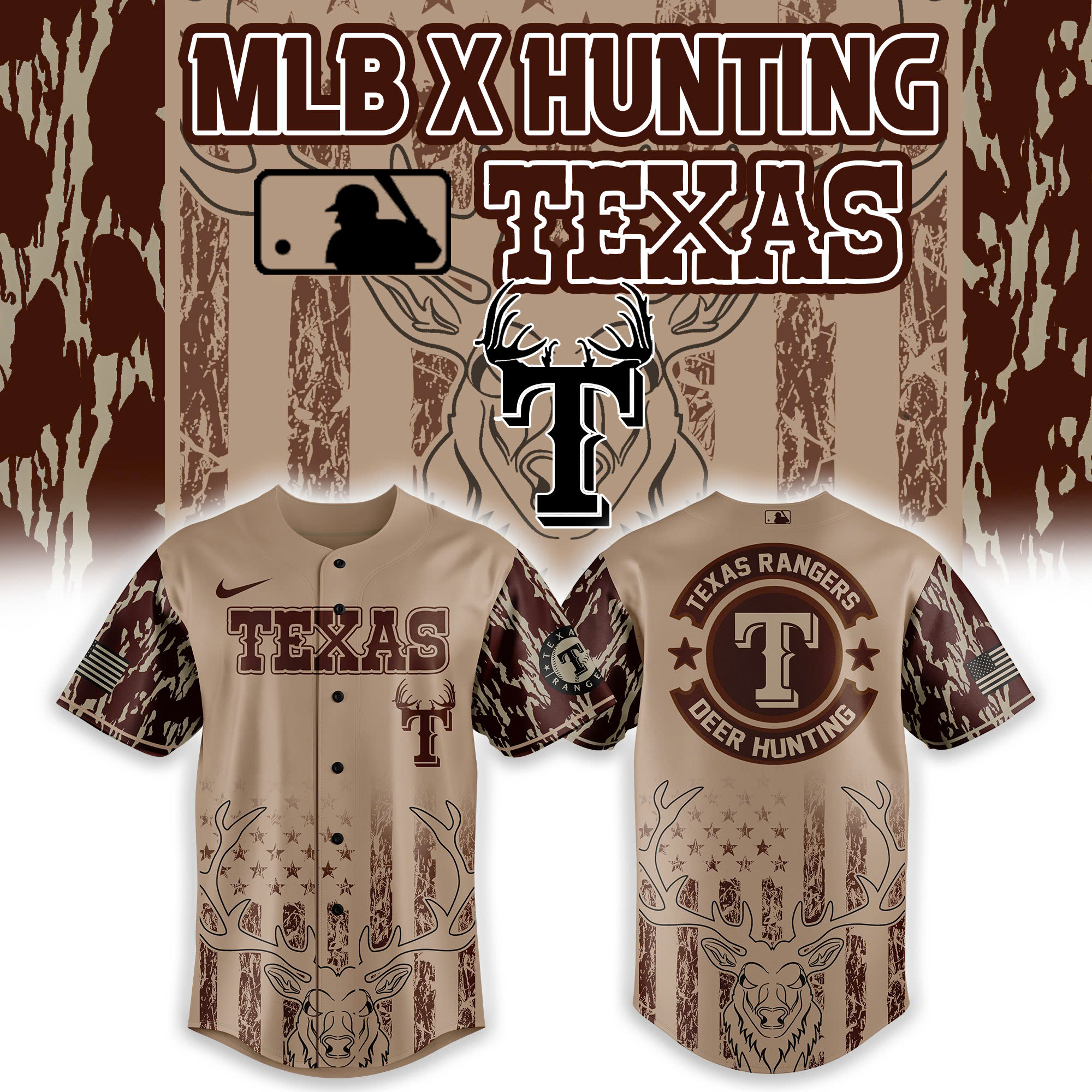 Texas Rangers x Deer Hunting 2025 Jersey Texas Rangers x Deer Hunting 2025 Jersey