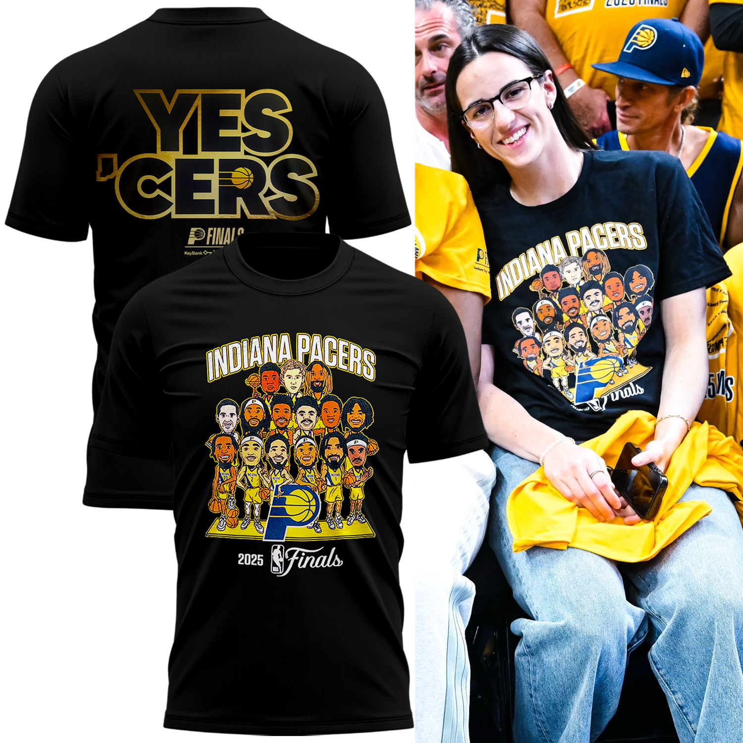 Indiana Pacers 2025 NBA Finals Teamin Black by Pacers Team Store T-shirt Indiana Pacers 2025 NBA Finals Teamin Black by Pacers Team Store T-shirt