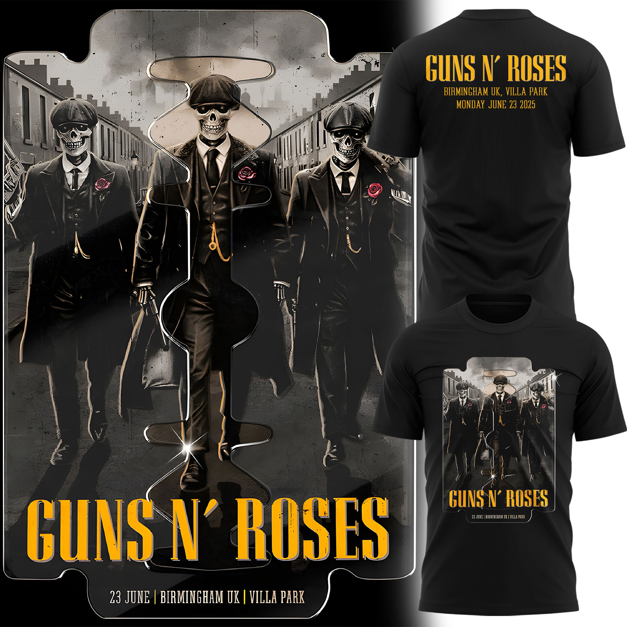Guns N' Roses World Tour to Birmingham 2025 Black Shirt Guns N' Roses World Tour to Birmingham 2025 Black Shirt