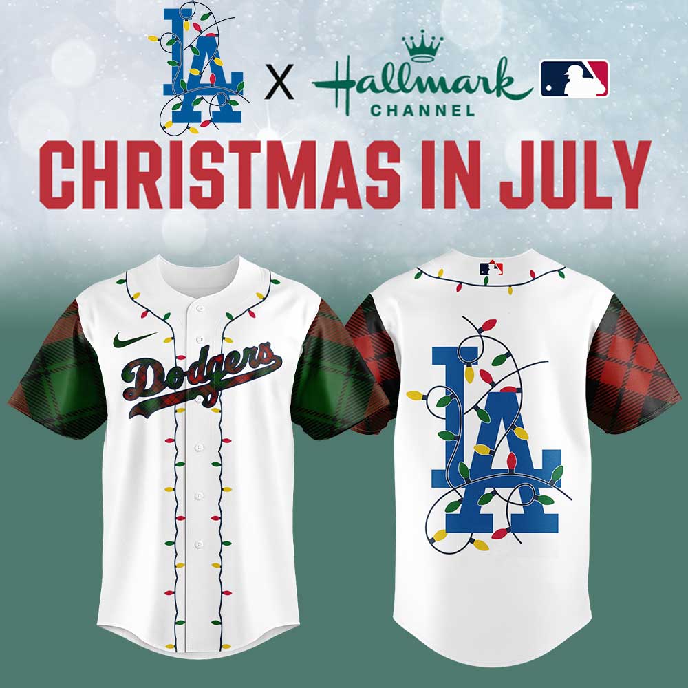 Los Angeles Dodgers x Hallmark Channel Christmas in July Baseball Jersey 2025 Los Angeles Dodgers x Hallmark Channel Christmas in July Baseball Jersey 2025