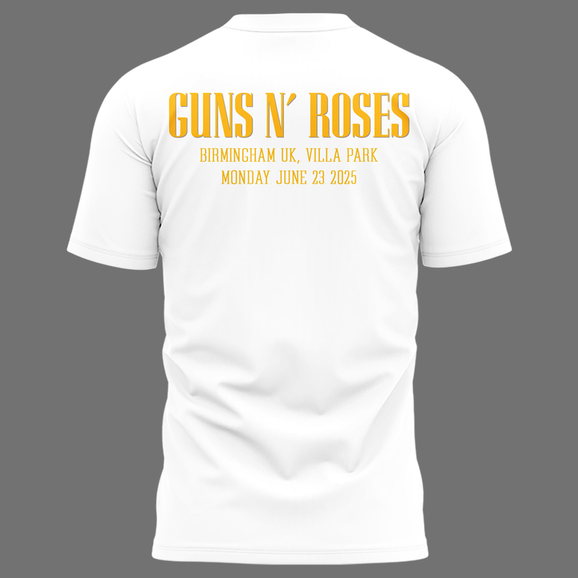 Guns N' Roses World Tour to Birmingham 2025 White Shirt Guns N' Roses World Tour to Birmingham 2025 White Shirt