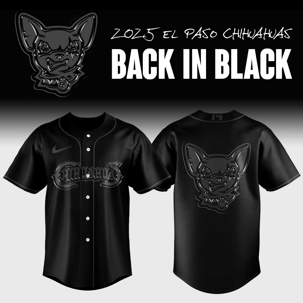 EL Paso Chihuahuas x Back In Black 2025 Baseball Jersey EL Paso Chihuahuas x Back In Black 2025 Baseball Jersey