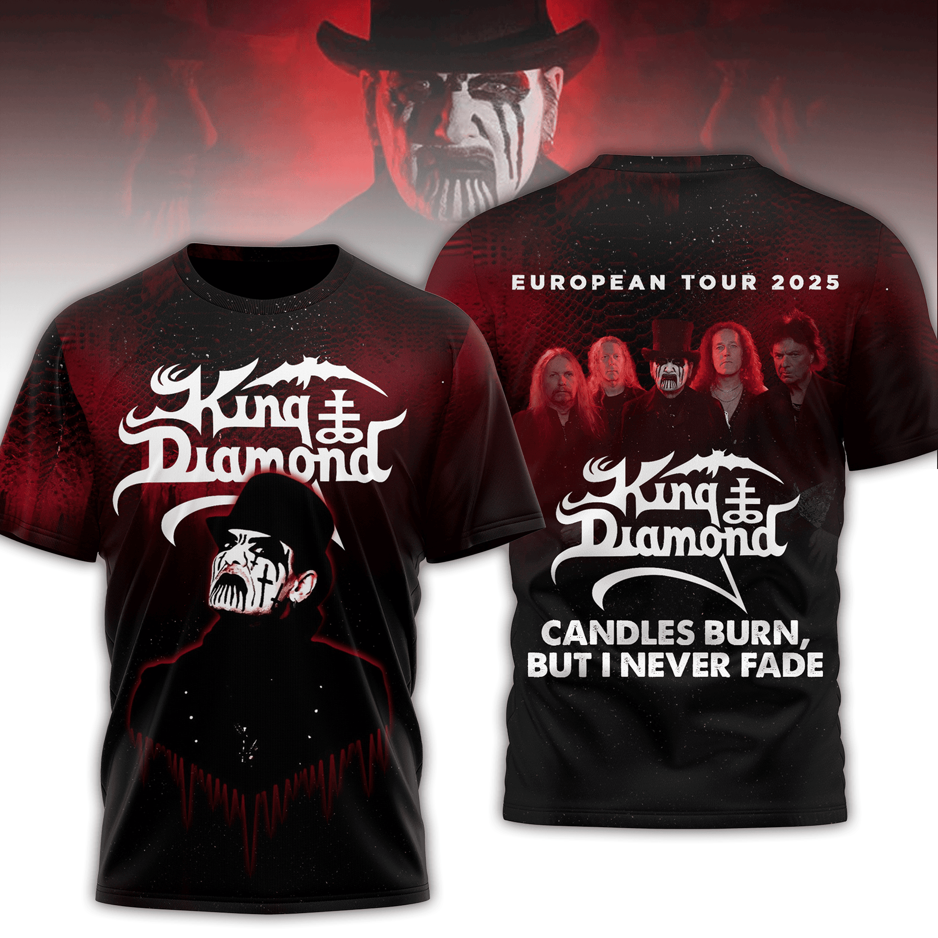 King Diamond Rock Band European Tour 2025 Special Shirt King Diamond Rock Band European Tour 2025 Special Shirt