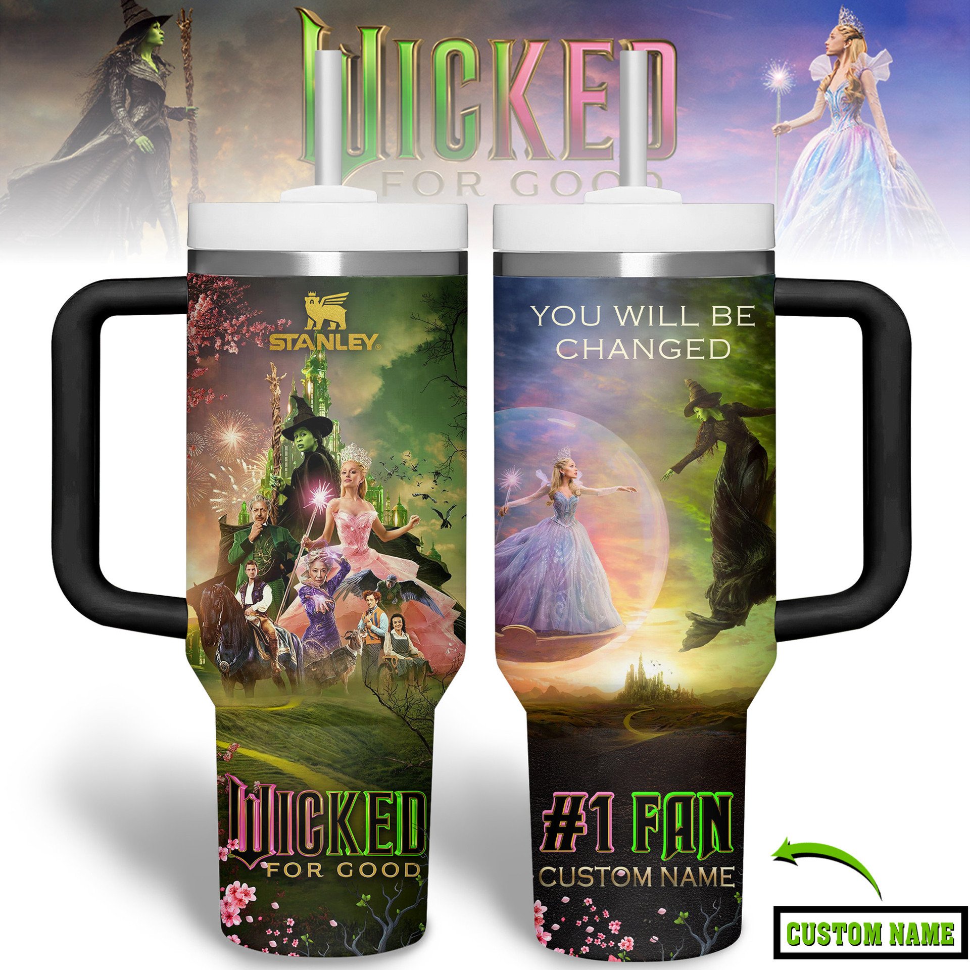 "WICKED FOR GOOD" Custom Name Stanley Tumbler "WICKED FOR GOOD" Custom Name Stanley Tumbler