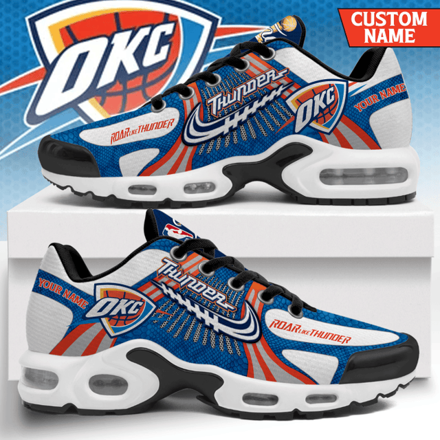 Oklahoma City Thunder Road Like Thunder NBA Finals 2025 Air Max Plus Sneakers Oklahoma City Thunder Road Like Thunder NBA Finals 2025 Air Max Plus Sneakers