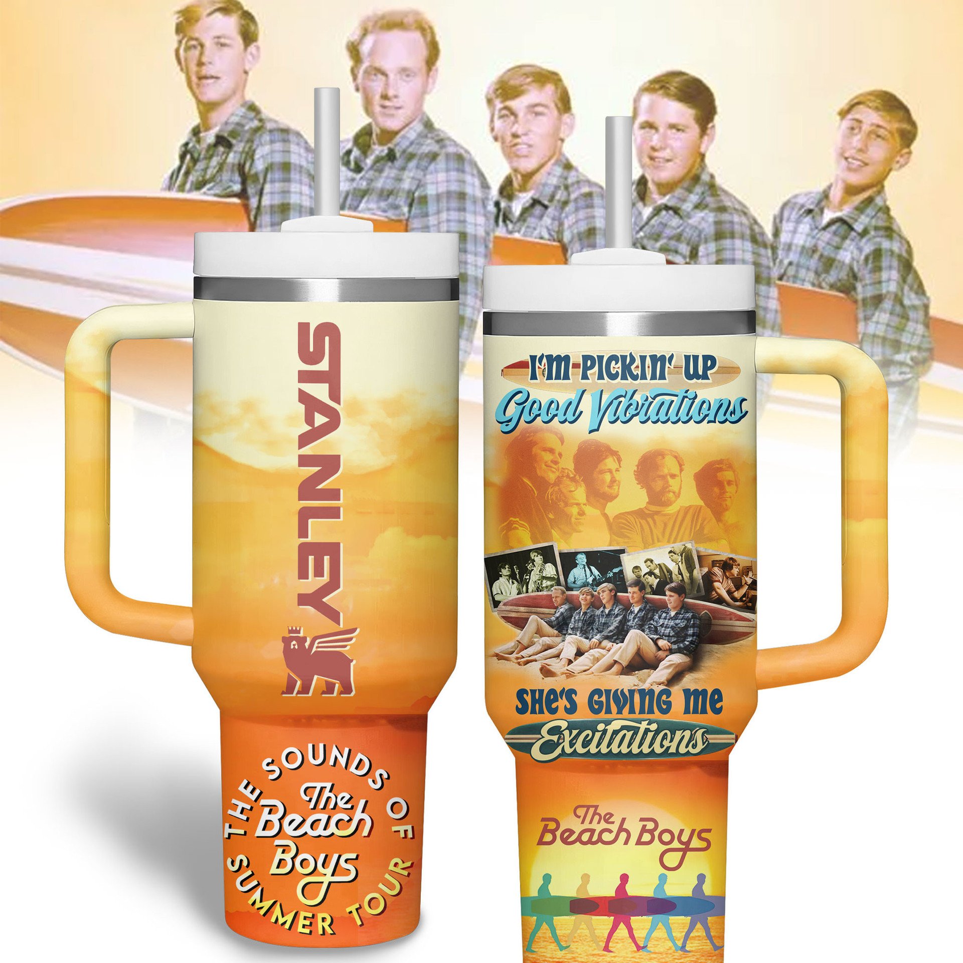 The Beach Boys "The Sound of Summer Tour 2025" Tumbler 40oz with Handle The Beach Boys "The Sound of Summer Tour 2025" Tumbler 40oz with Handle