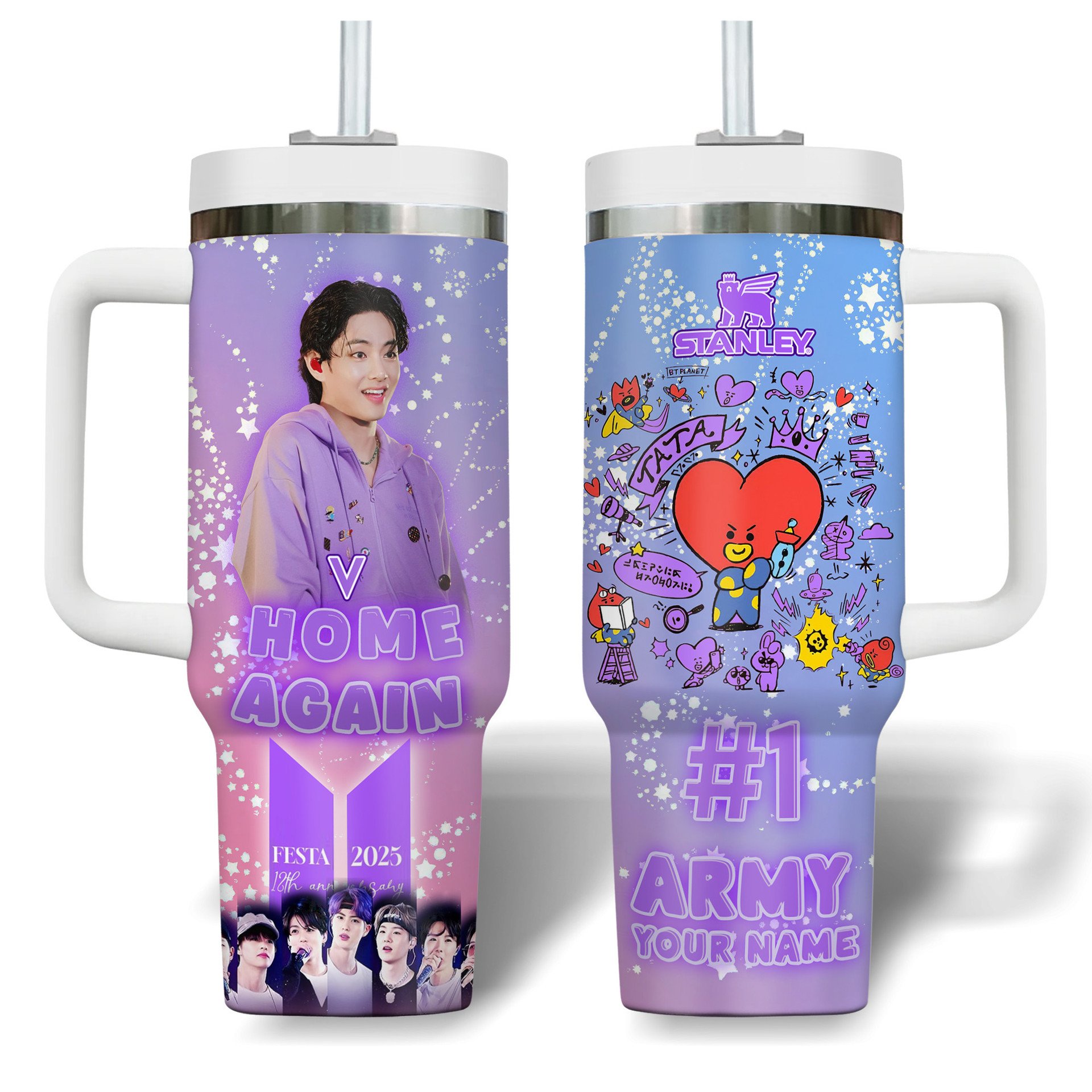 V BTS Home Again Festa 2025 Premium 40 oz Stanley Tumbler V BTS Home Again Festa 2025 Premium 40 oz Stanley Tumbler