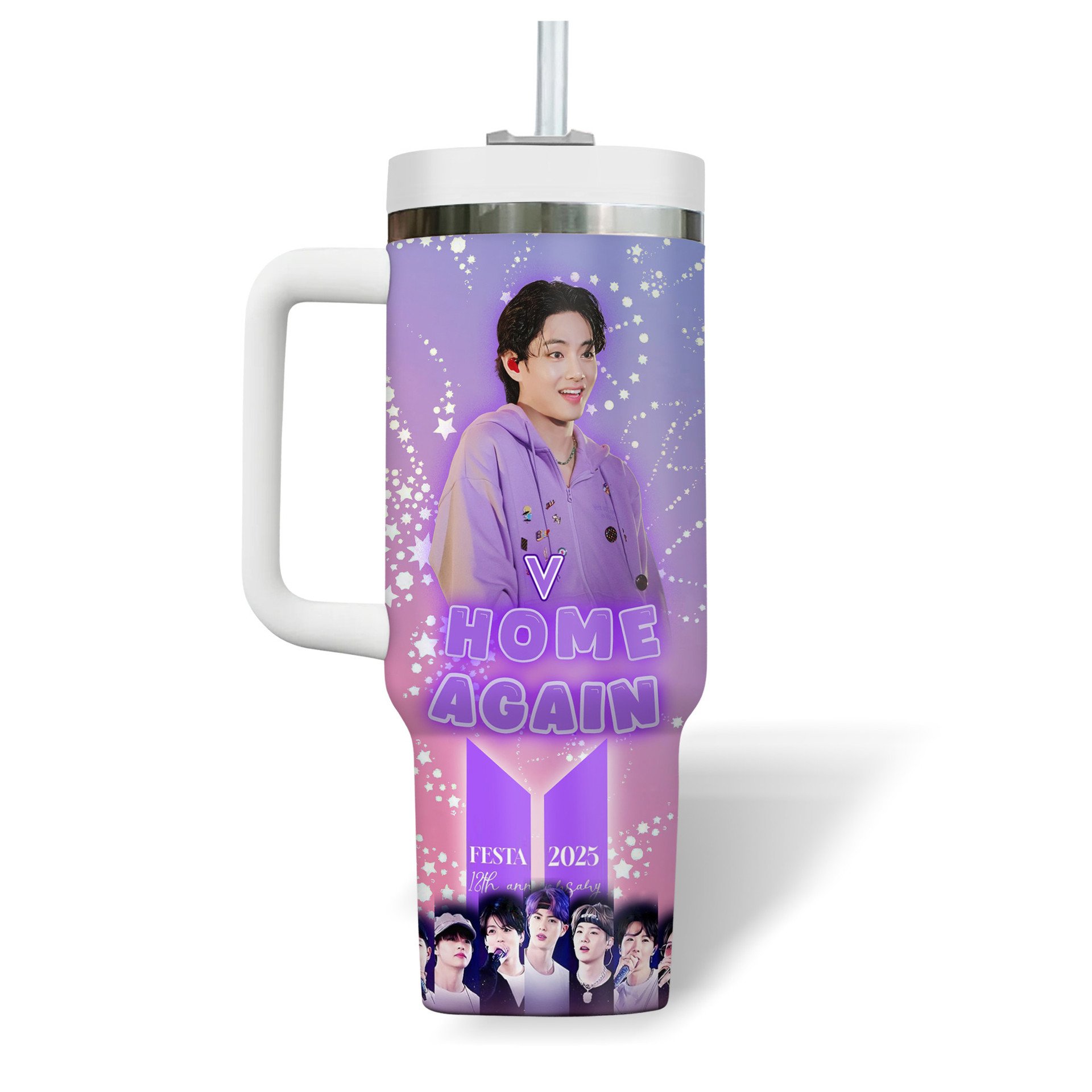 V BTS Home Again Festa 2025 Premium 40 oz Stanley Tumbler V BTS Home Again Festa 2025 Premium 40 oz Stanley Tumbler