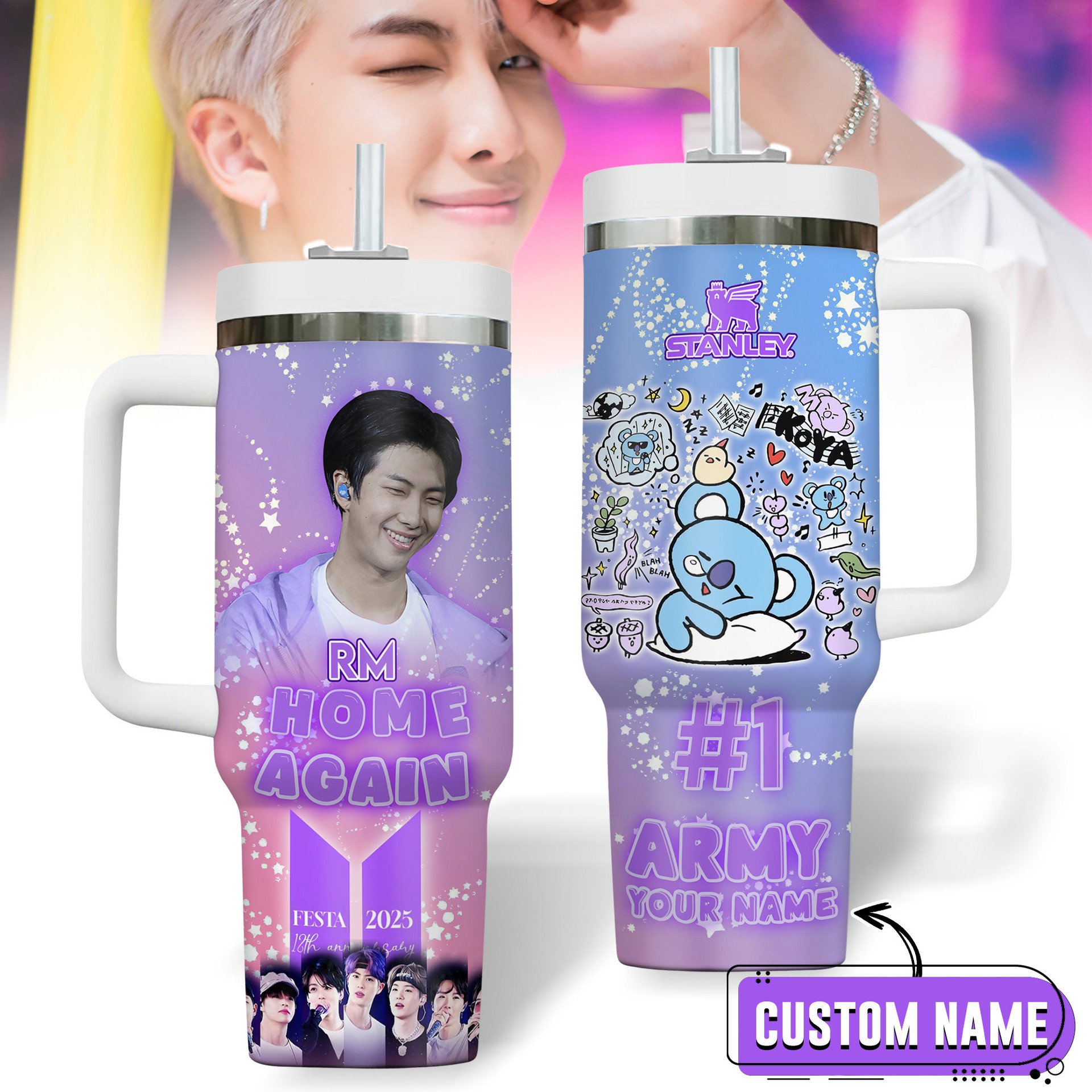 RM BTS Home Again Festa 2025 Premium 40 oz Stanley Tumbler RM BTS Home Again Festa 2025 Premium 40 oz Stanley Tumbler