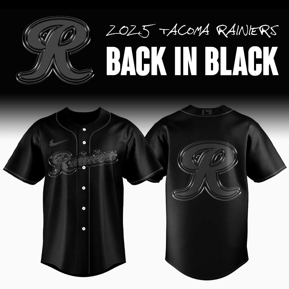 Tacoma Rainiers "Back in Black" Special Baseball Jersey Tacoma Rainiers "Back in Black" Special Baseball Jersey