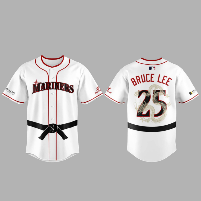 Seattle Mariners x Bruce Lee Limited Edition Baseball Jersey Seattle Mariners x Bruce Lee Limited Edition Baseball Jersey