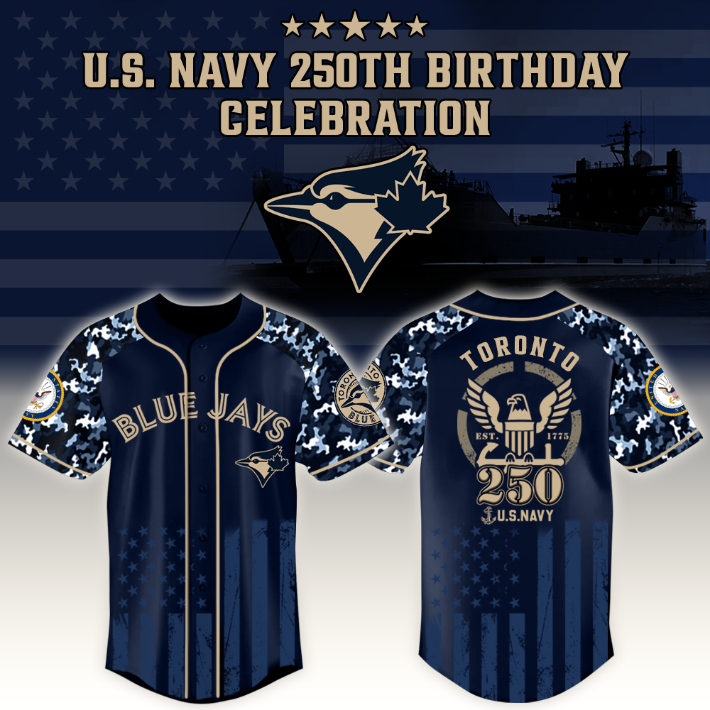Toronto Blue Jays x US Navy 250th Birthday Edition 3D Baseball Jersey Toronto Blue Jays x US Navy 250th Birthday Edition 3D Baseball Jersey