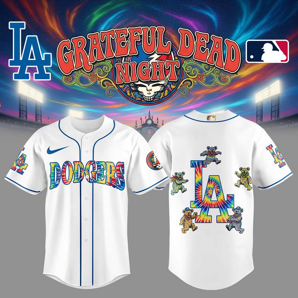 Los Angeles Dodgers Celebrating Grateful Dead Night Limited Edition Jersey Los Angeles Dodgers Celebrating Grateful Dead Night Limited Edition Jersey