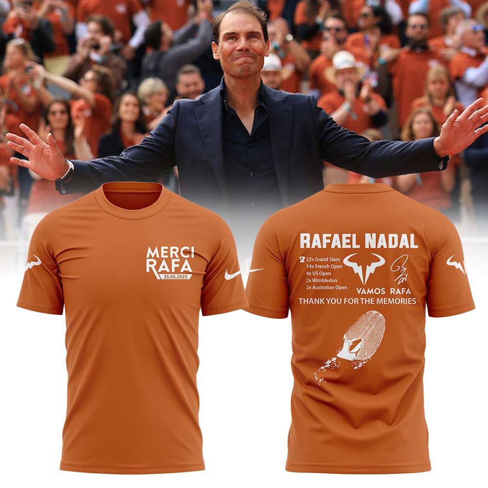 Merci Rafa’ Rafael Nadal Roland Garros Tribute Foot Signature Tee Merci Rafa’ Rafael Nadal Roland Garros Tribute Foot Signature Tee