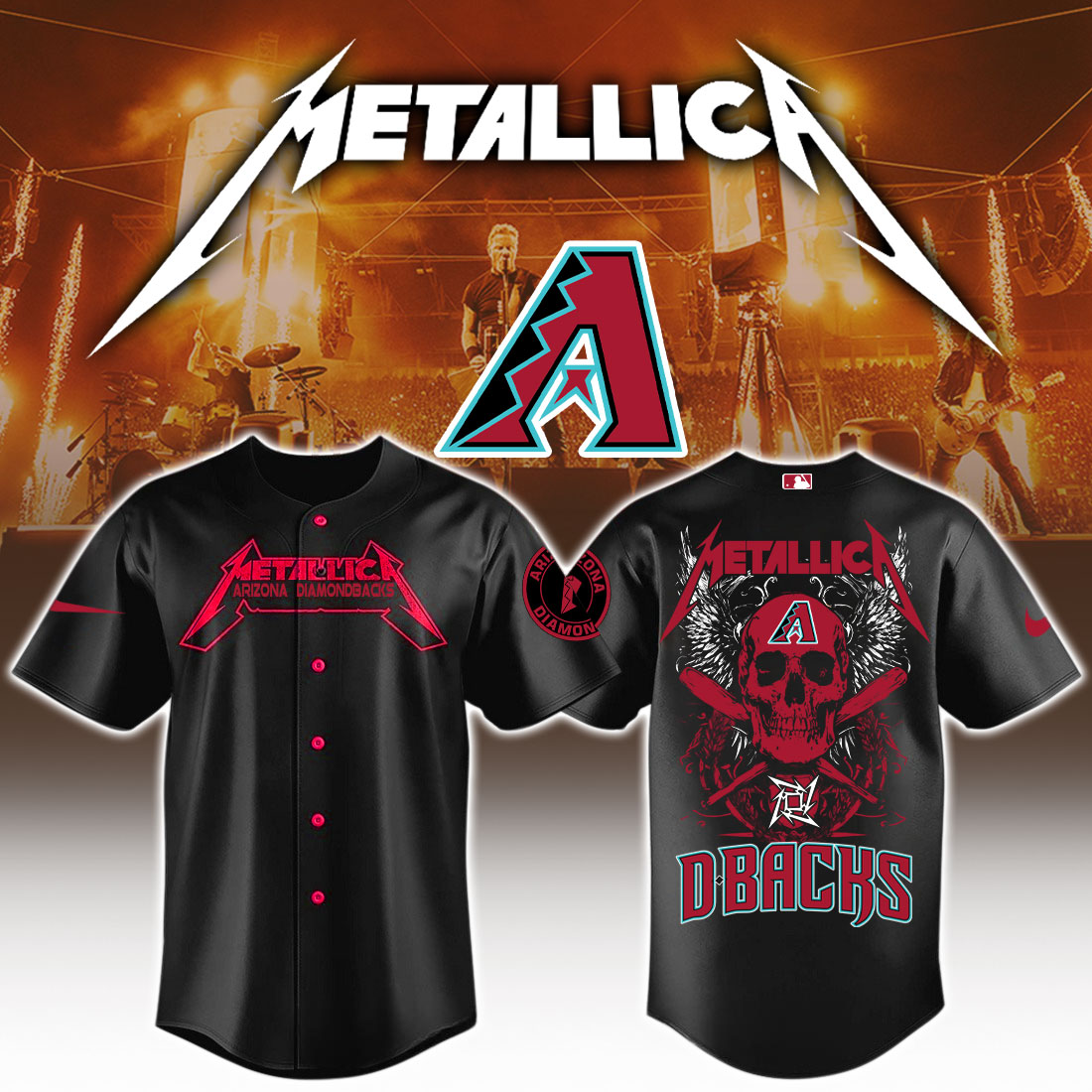 Arizona Diamondbacks MLB x Metallica Jersey Limited Edition Arizona Diamondbacks MLB x Metallica Jersey Limited Edition