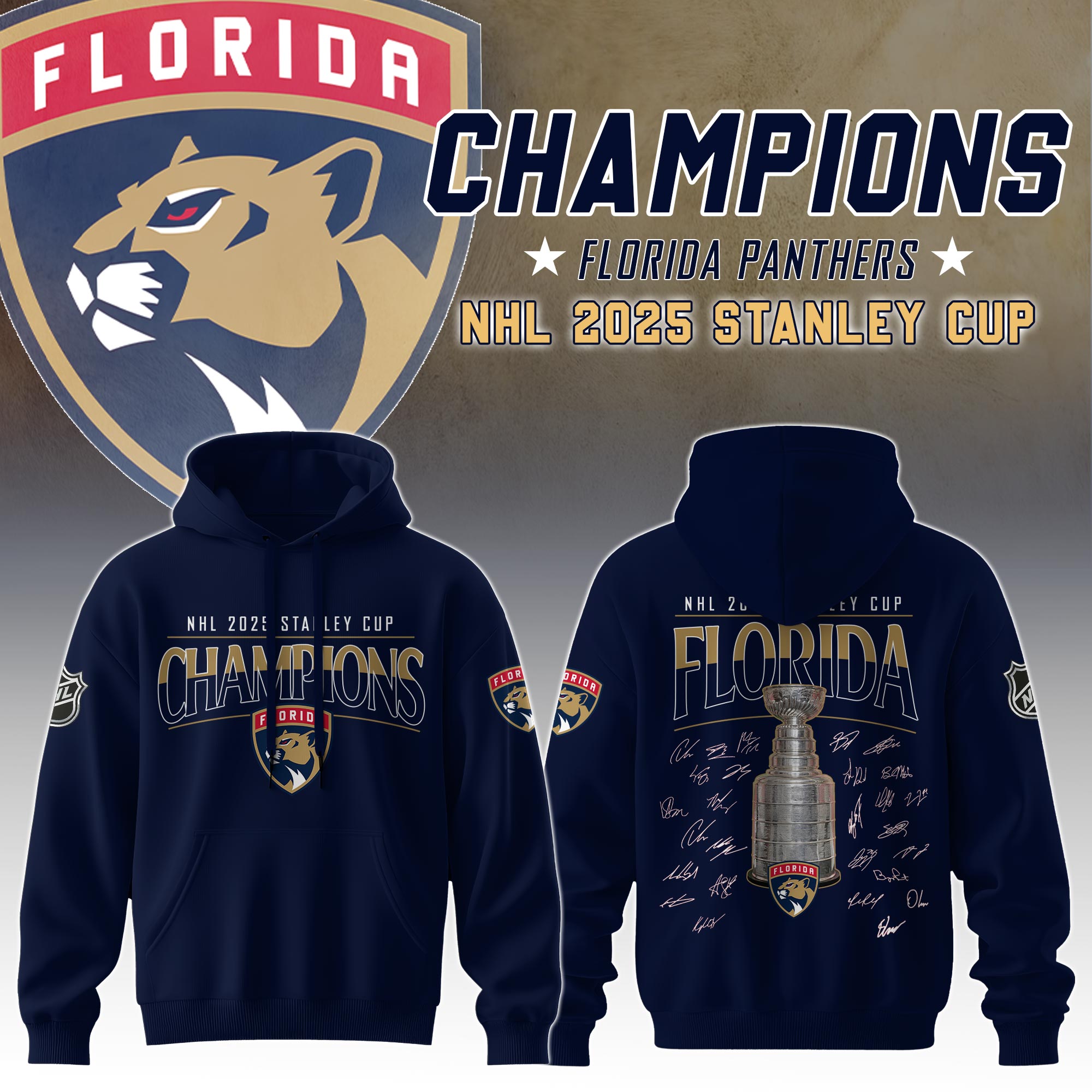 Florida Panthers Champions NHL Stanley Cup 2025 Hoodie Florida Panthers Champions NHL Stanley Cup 2025 Hoodie