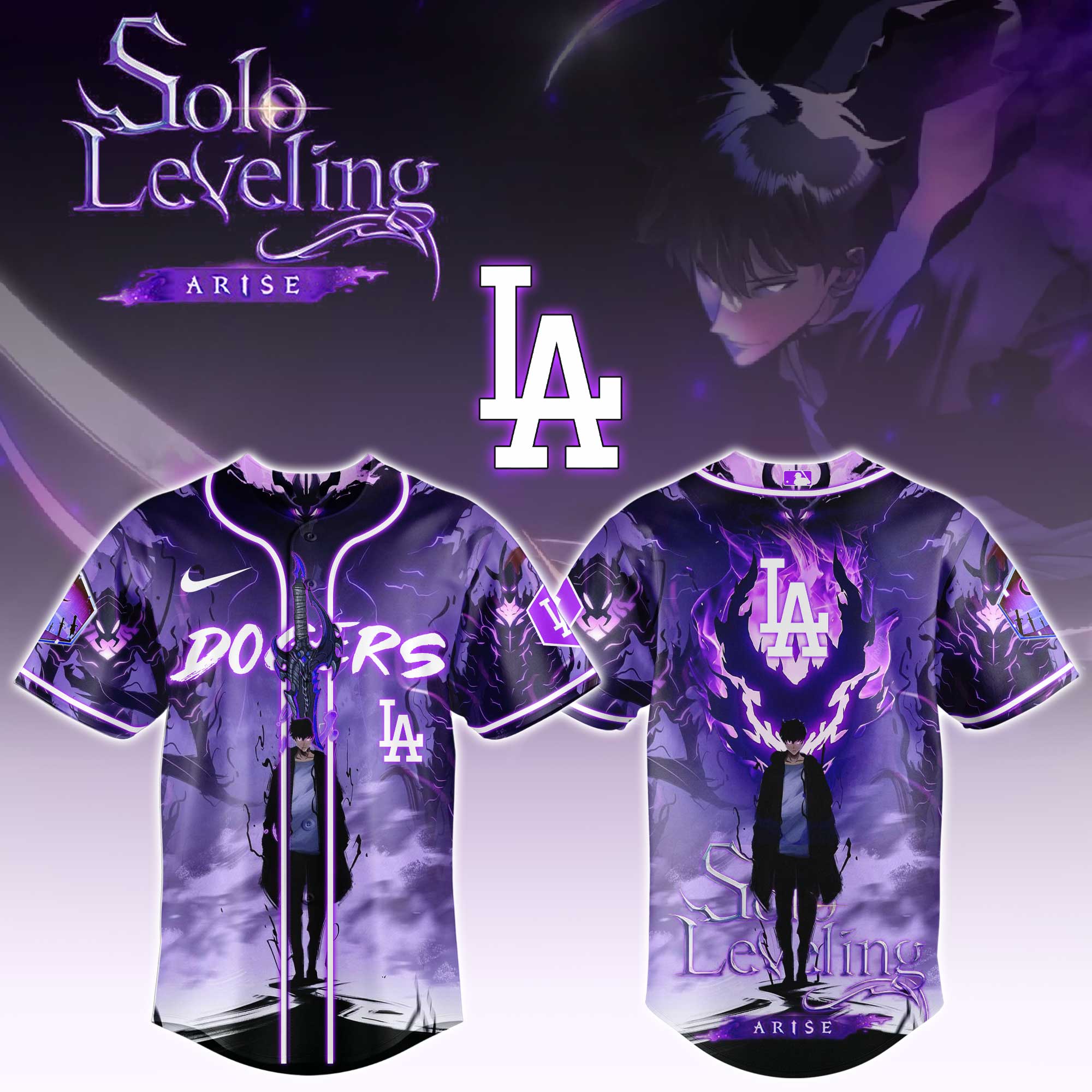 MLB All Teams x Solo Leveling Special Edition Baseball Jersey MLB All Teams x Solo Leveling Special Edition Baseball Jersey
