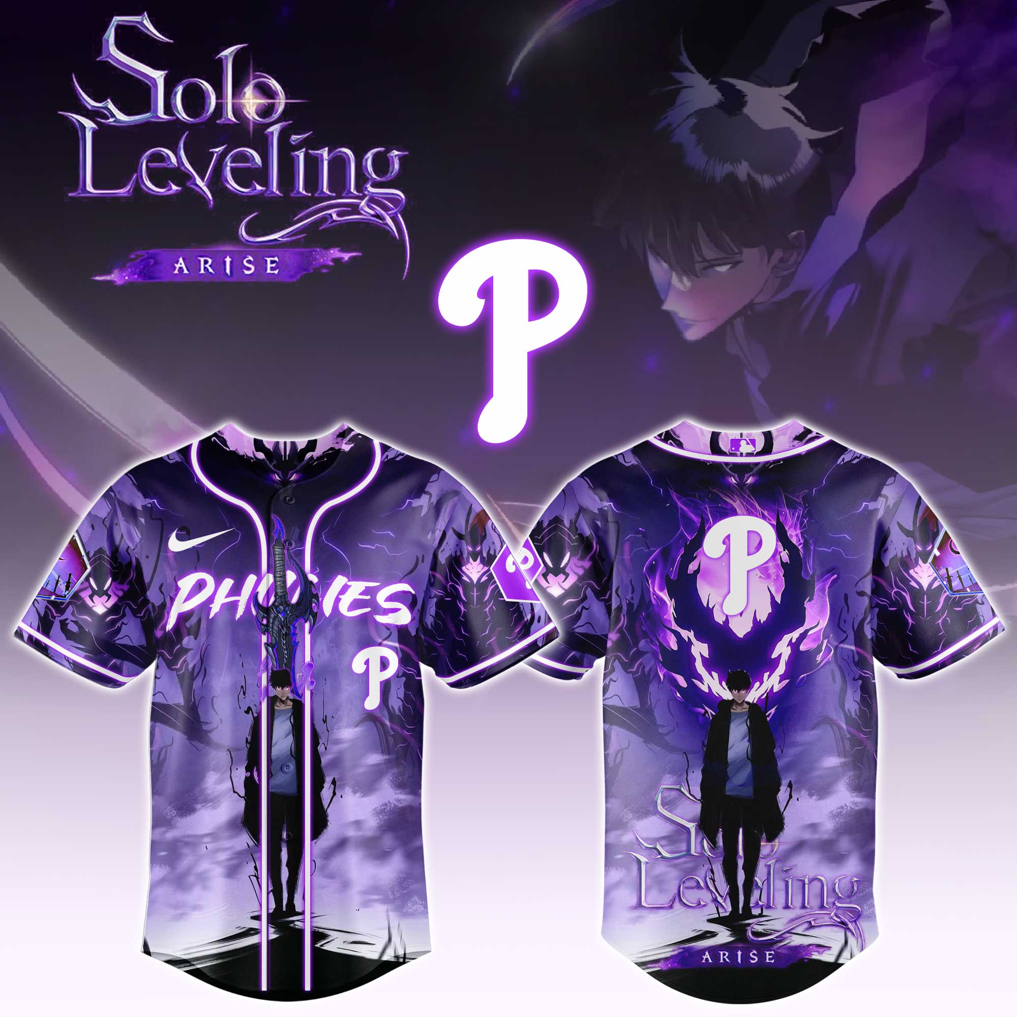 MLB All Teams x Solo Leveling Special Edition Baseball Jersey MLB All Teams x Solo Leveling Special Edition Baseball Jersey