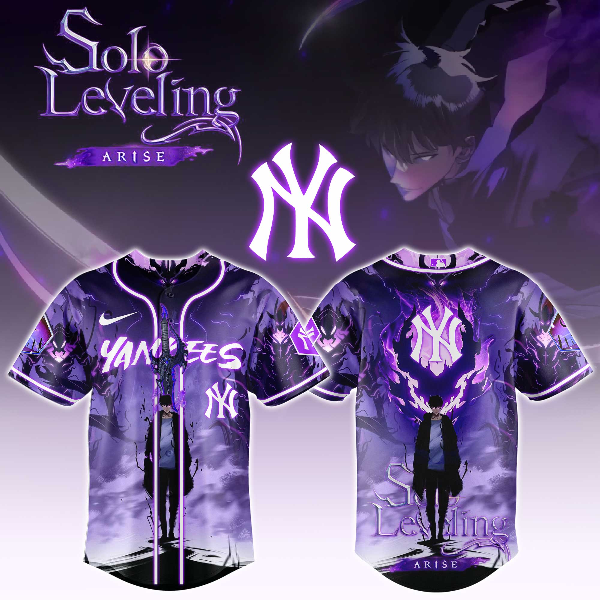 MLB All Teams x Solo Leveling Special Edition Baseball Jersey MLB All Teams x Solo Leveling Special Edition Baseball Jersey