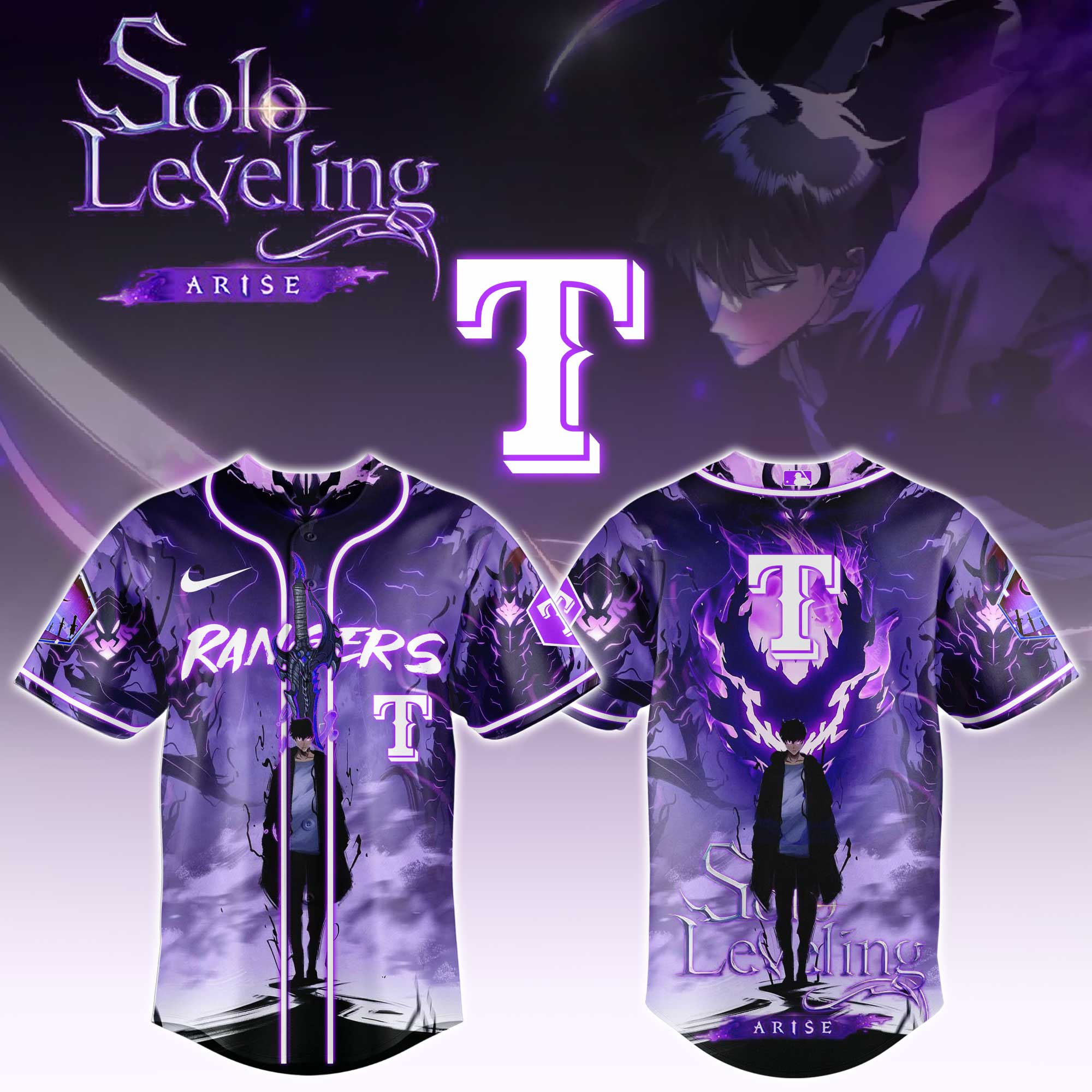 MLB All Teams x Solo Leveling Special Edition Baseball Jersey MLB All Teams x Solo Leveling Special Edition Baseball Jersey