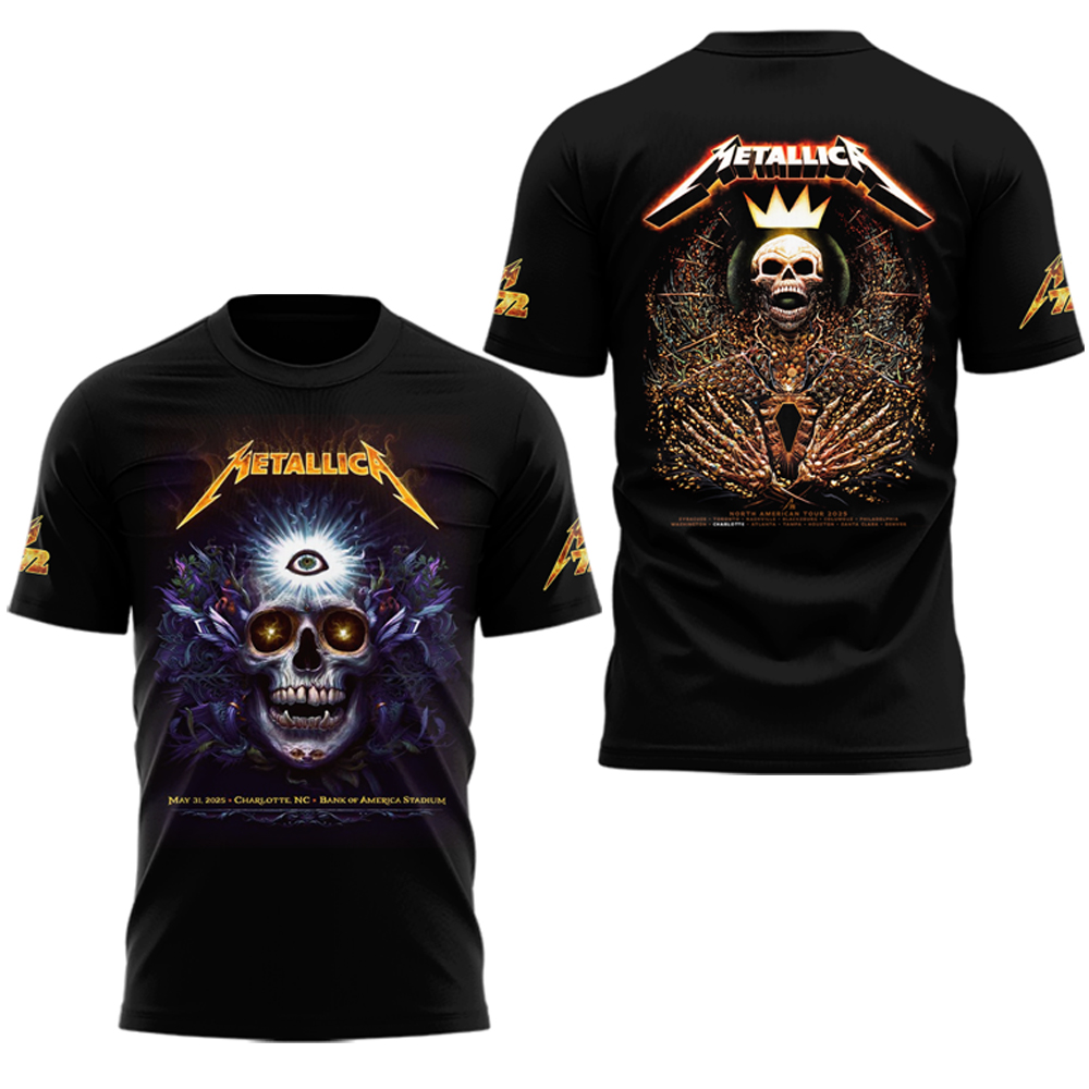 Metallica M72 World Tour M72Charlotte Special Tee Metallica M72 World Tour M72Charlotte Special Tee