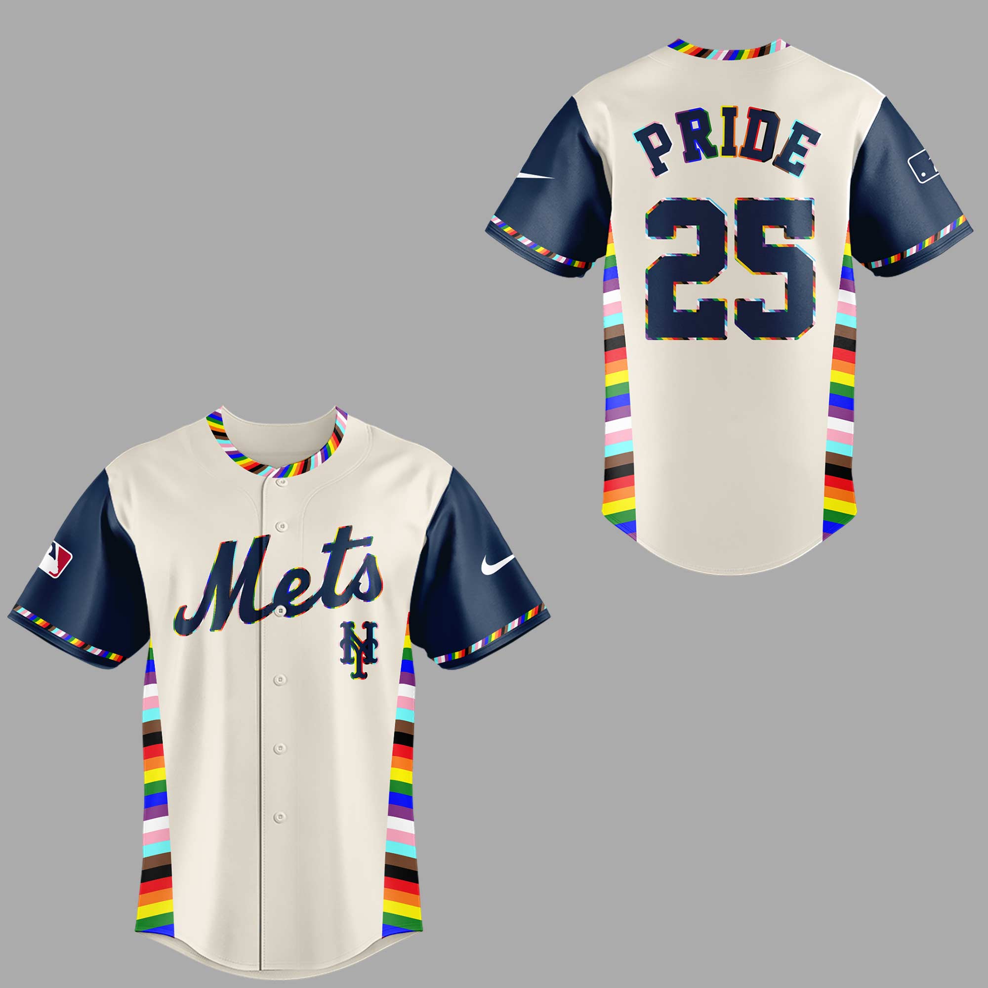 New York Mets MLB Pride Night 2025 Baseball Jersey New York Mets MLB Pride Night 2025 Baseball Jersey
