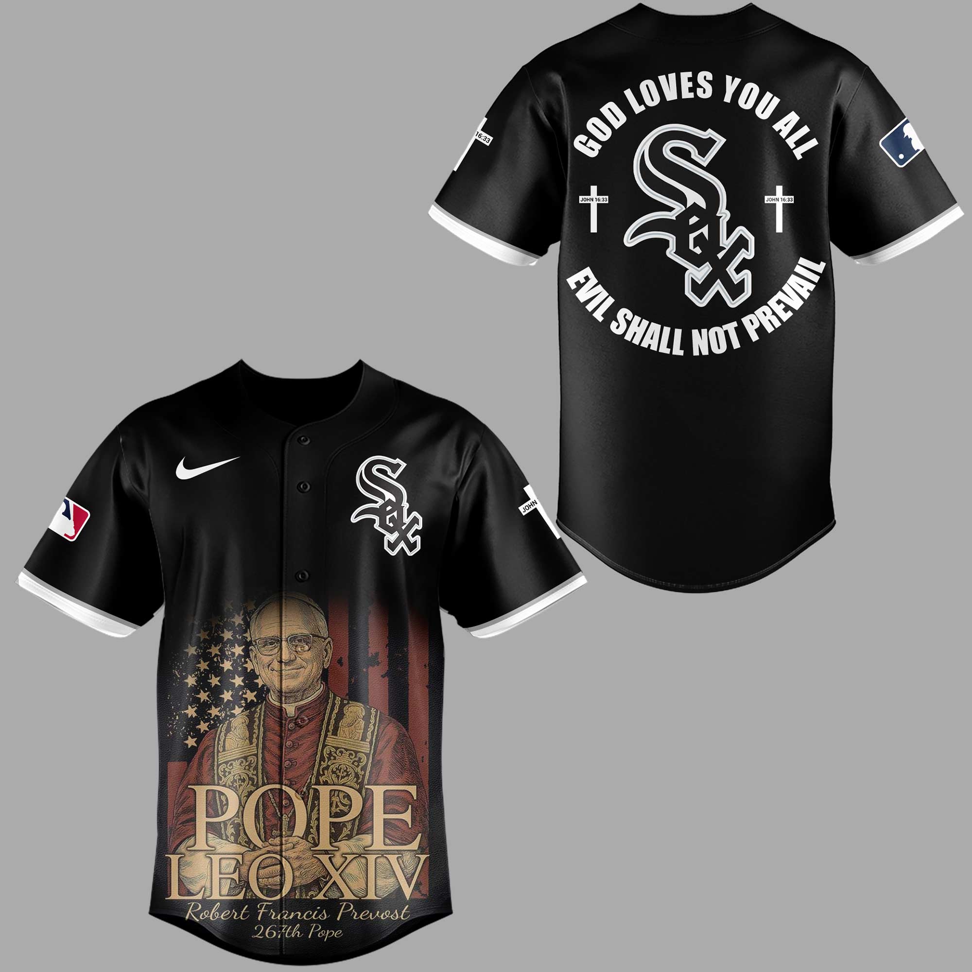 Chicago White Sox x POPE LEO XIV God Loves You All 2025 Jersey Chicago White Sox x POPE LEO XIV God Loves You All 2025 Jersey