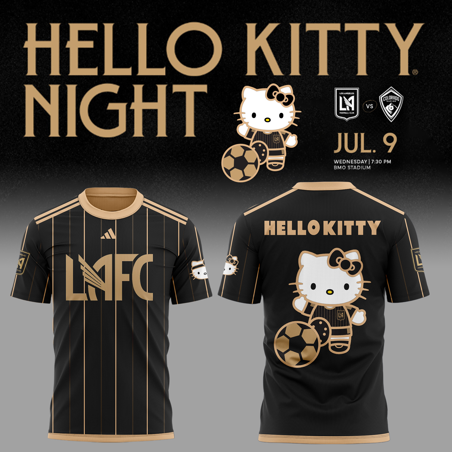 Los Angeles FC x Hello Kitty Night 2025 Premium Black Shirt Los Angeles FC x Hello Kitty Night 2025 Premium Black Shirt