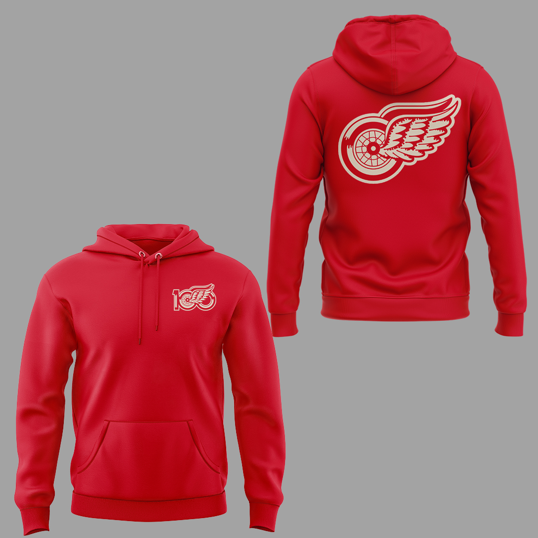 Detroit Red Wings 100th NHL Season New Logo Limited Hoodie Set Detroit Red Wings 100th NHL Season New Logo Limited Hoodie Set