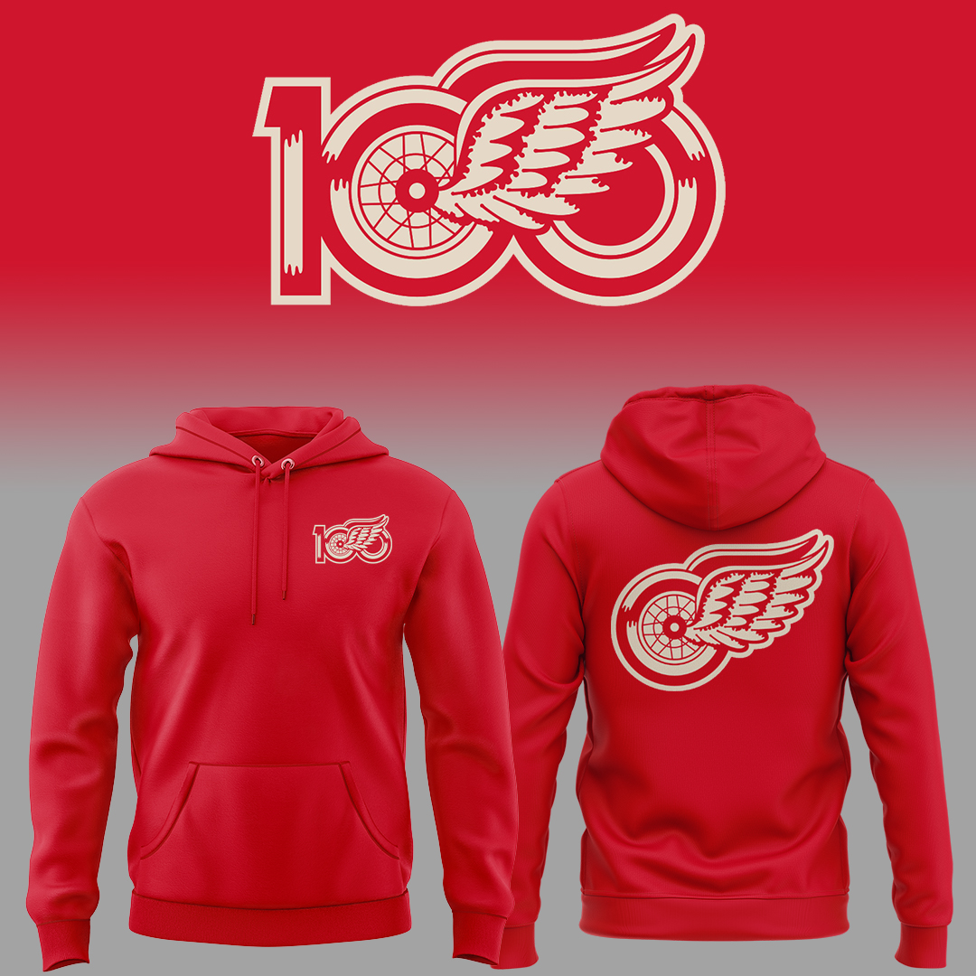 Detroit Red Wings 100th NHL Season New Logo Limited Hoodie Set Detroit Red Wings 100th NHL Season New Logo Limited Hoodie Set
