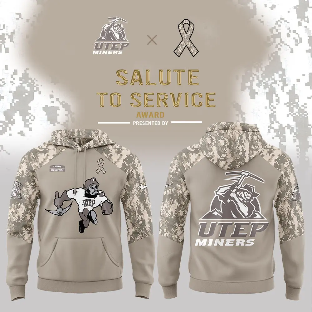 UTEP Miners Football NCAA Salute To Service Hoodie UTEP Miners Football NCAA Salute To Service Hoodie