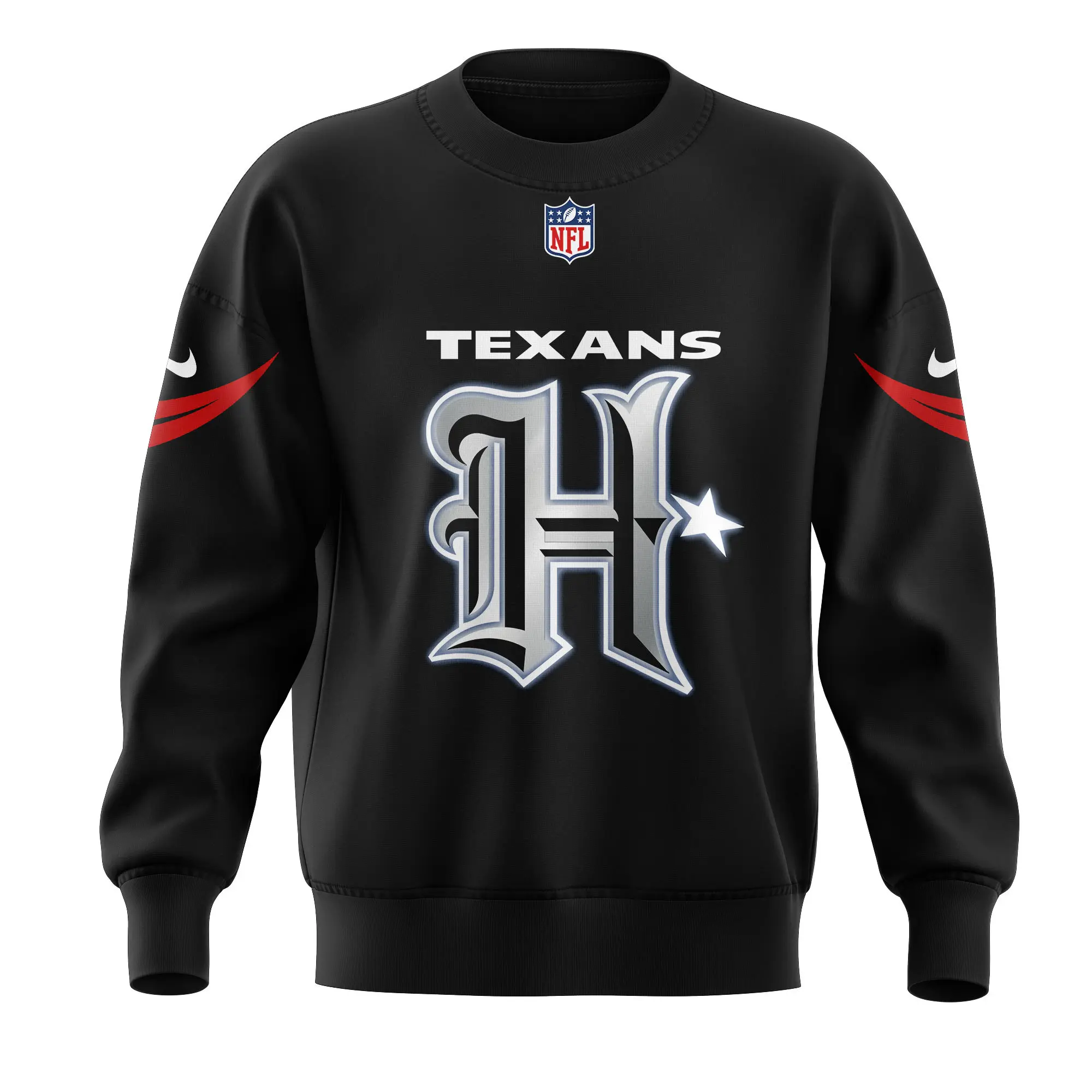 Houston Texans NFL UNIFORM Battle Black Sweatshirt Houston Texans NFL UNIFORM Battle Black Sweatshirt
