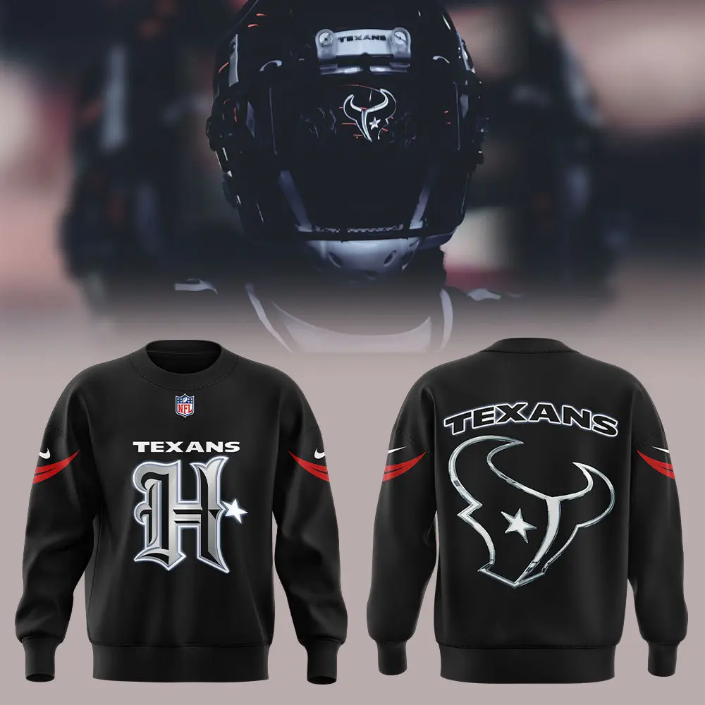 Houston Texans NFL UNIFORM Battle Black Sweatshirt Houston Texans NFL UNIFORM Battle Black Sweatshirt