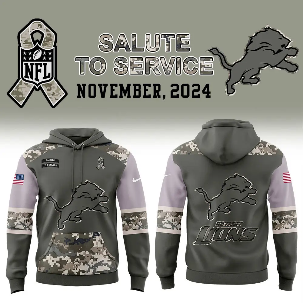 Detroit Lions NFL Salute to Service Club Hoodie Detroit Lions NFL Salute to Service Club Hoodie
