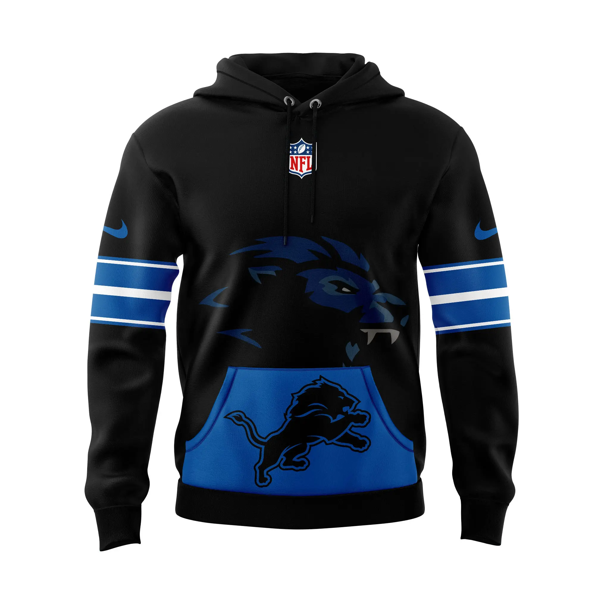 Detroit Lions NFL Uniform Black Hoodie Detroit Lions NFL Uniform Black Hoodie