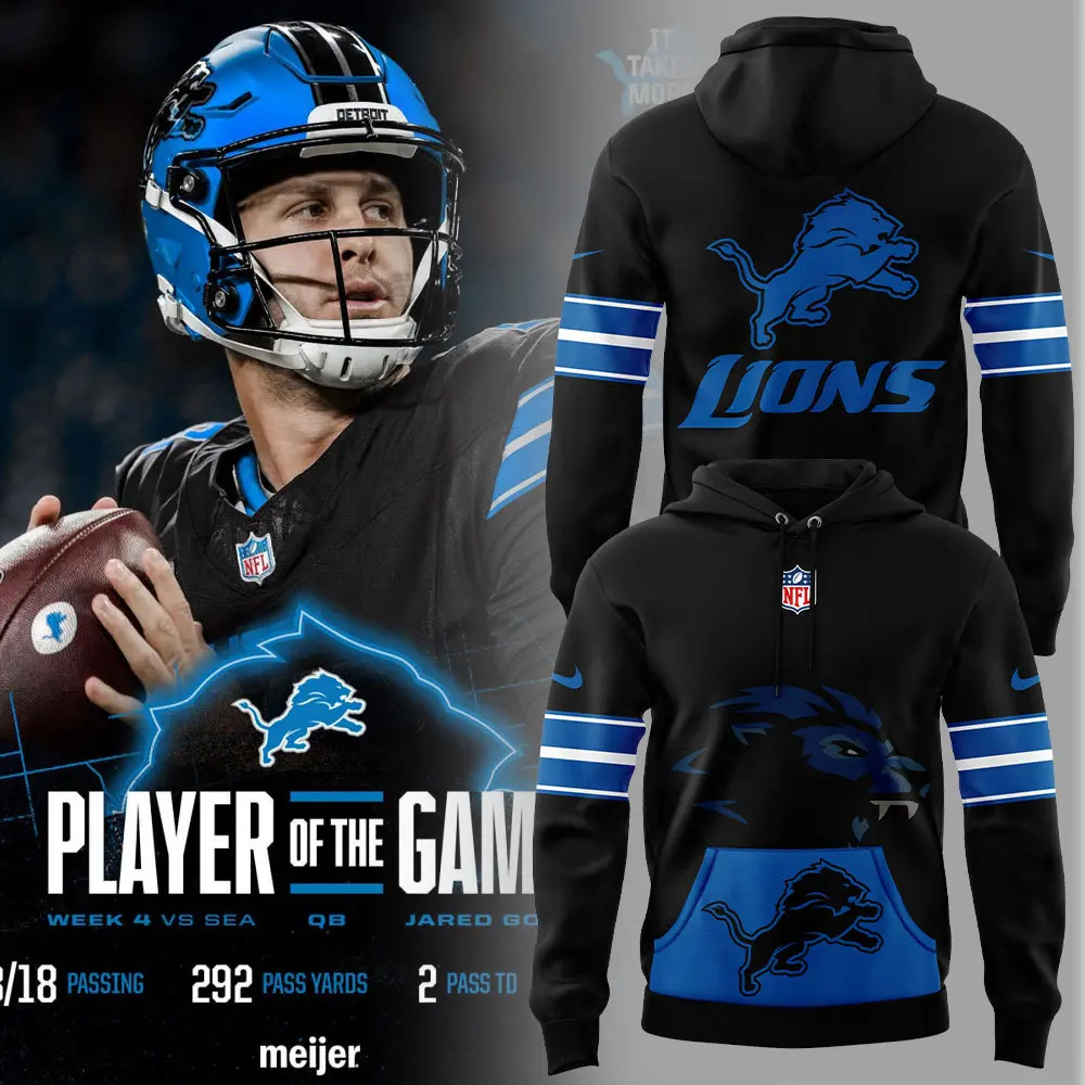 Detroit Lions NFL Uniform Black Hoodie Detroit Lions NFL Uniform Black Hoodie