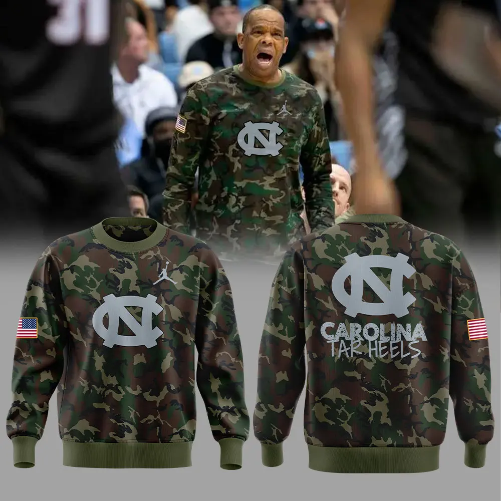 UNC Basketball Coach Hubert Davis Camo Sweater UNC Basketball Coach Hubert Davis Camo Sweater