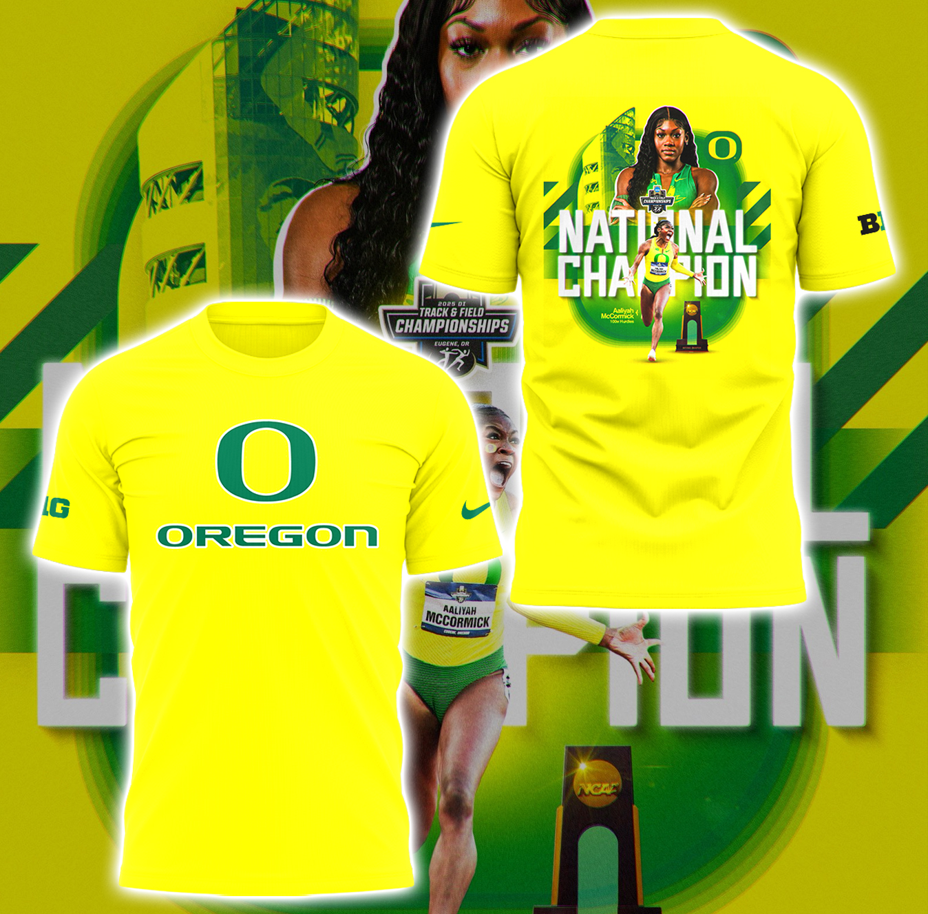 Oregon Ducks Aaliyah McCormick 100m Hurdles Champions Shirt Oregon Ducks Aaliyah McCormick 100m Hurdles Champions Shirt