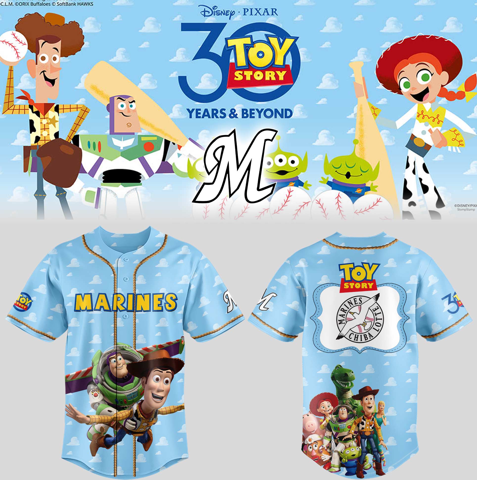 Seattle Mariners x Toy Story 30 Years Anniversary Special Baseball Jersey Seattle Mariners x Toy Story 30 Years Anniversary Special Baseball Jersey