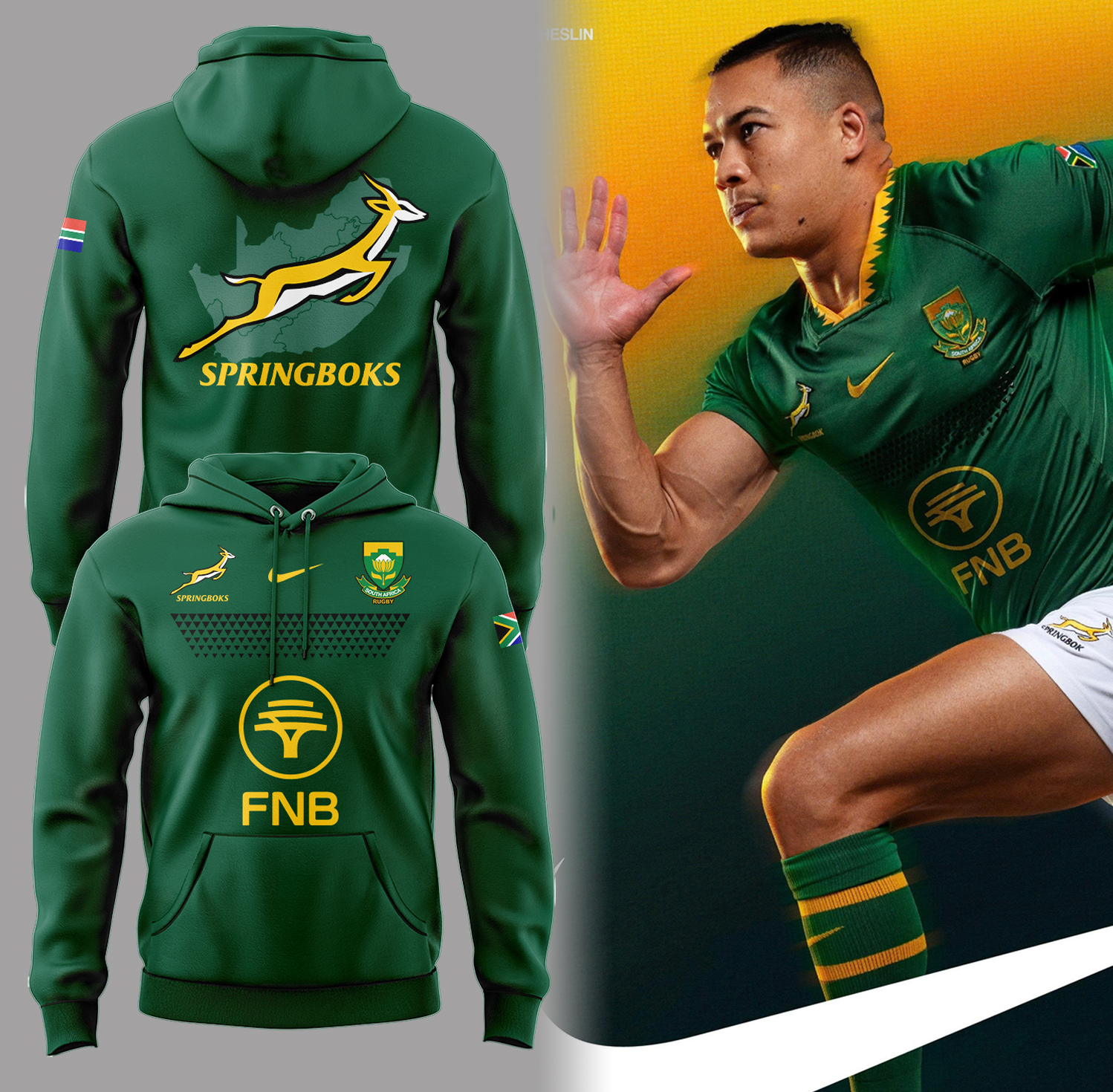 South Africa Springboks 2025 New National Team Special Green Hoodie South Africa Springboks 2025 New National Team Special Green Hoodie