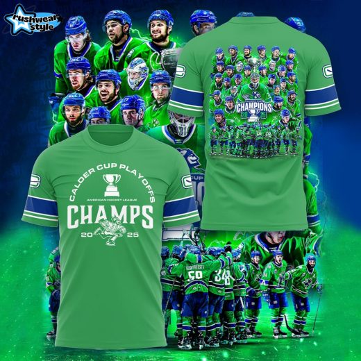 Abbotsford Canucks x 2025 Calder Cup Champions! Green Tee