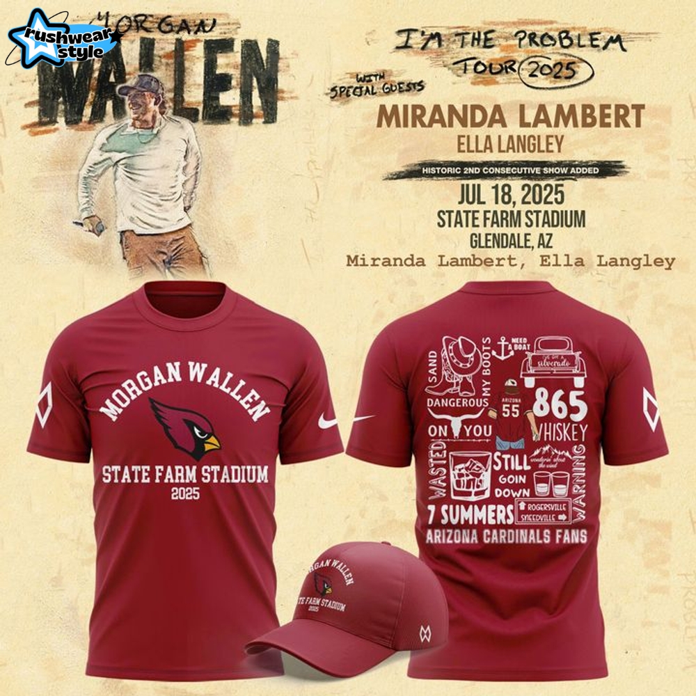 Arizona Cardinals x Morgan Wallen "I'm The Problem Tour" 2025 Special Tee Arizona Cardinals x Morgan Wallen "I'm The Problem Tour" 2025 Special Tee