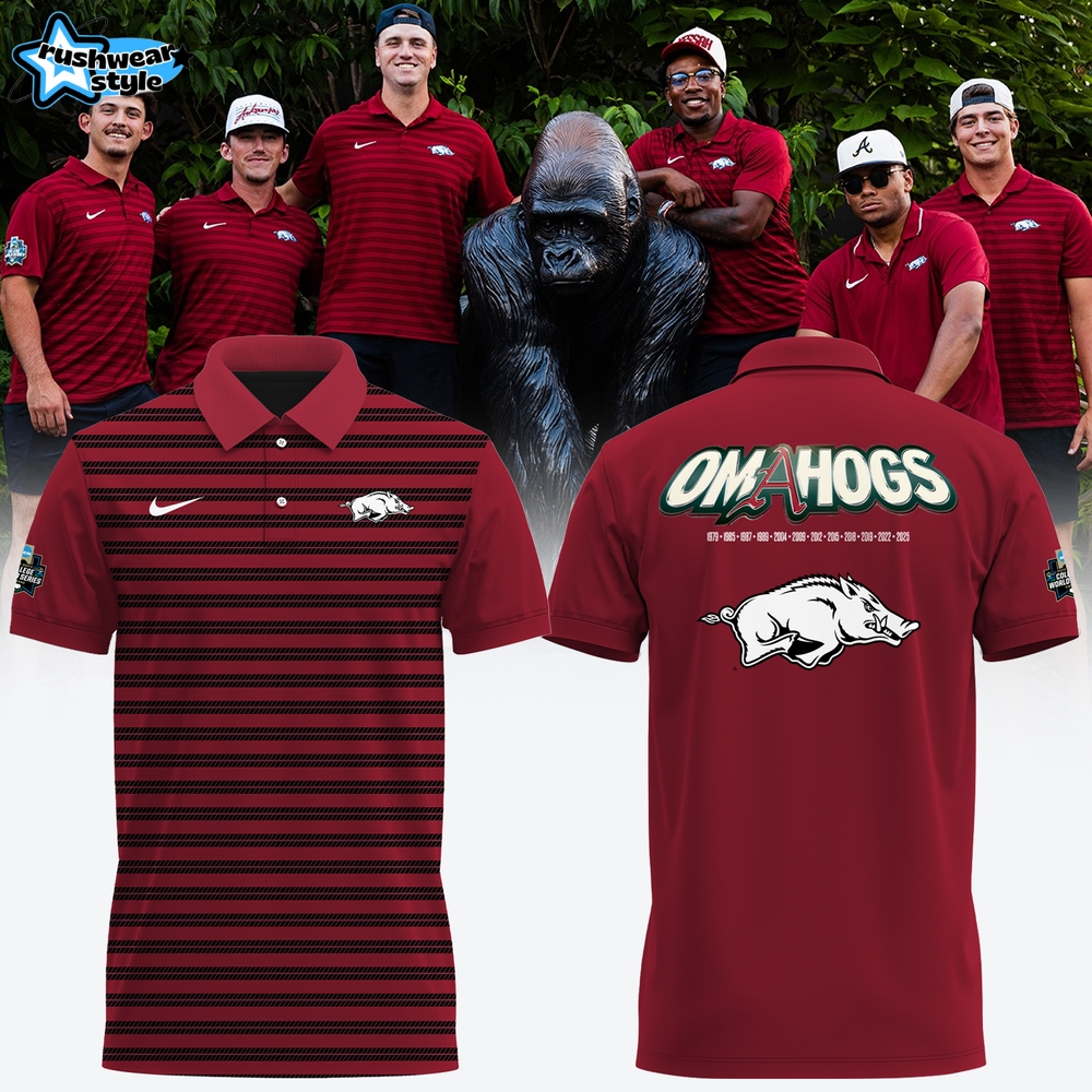 Arkansas Razorback Baseball Limited Edition 2025 Polo Shirt Arkansas Razorback Baseball Limited Edition 2025 Polo Shirt