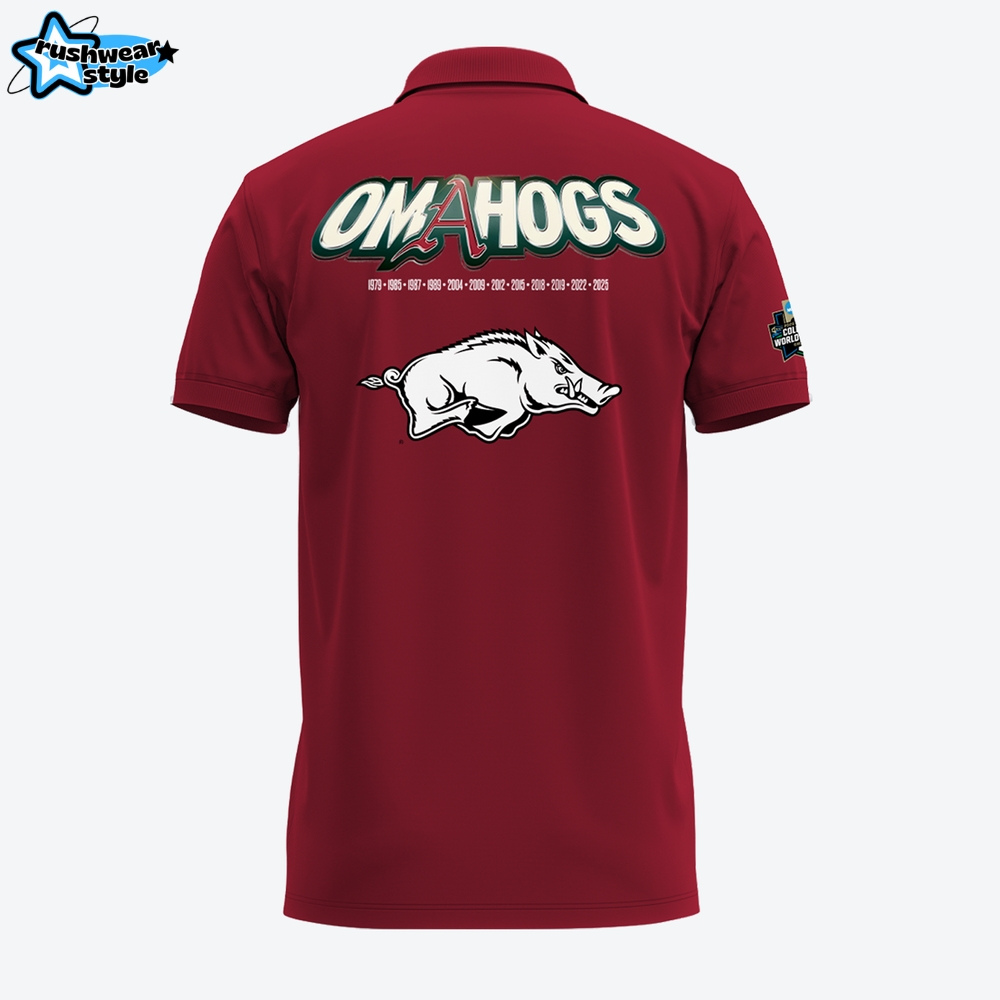 Arkansas Razorback Baseball Limited Edition 2025 Polo Shirt Arkansas Razorback Baseball Limited Edition 2025 Polo Shirt